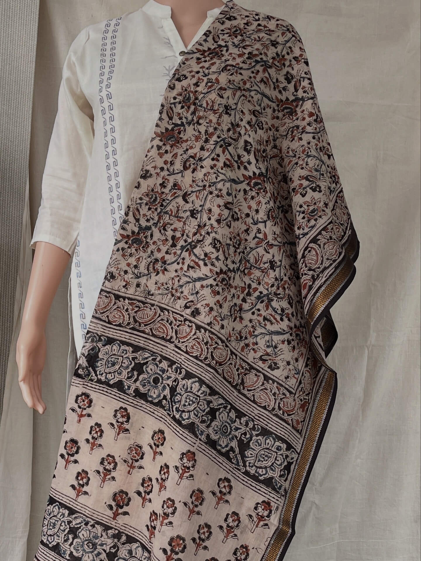 Kalamkari Dupatta- KHBD-ZB-M057