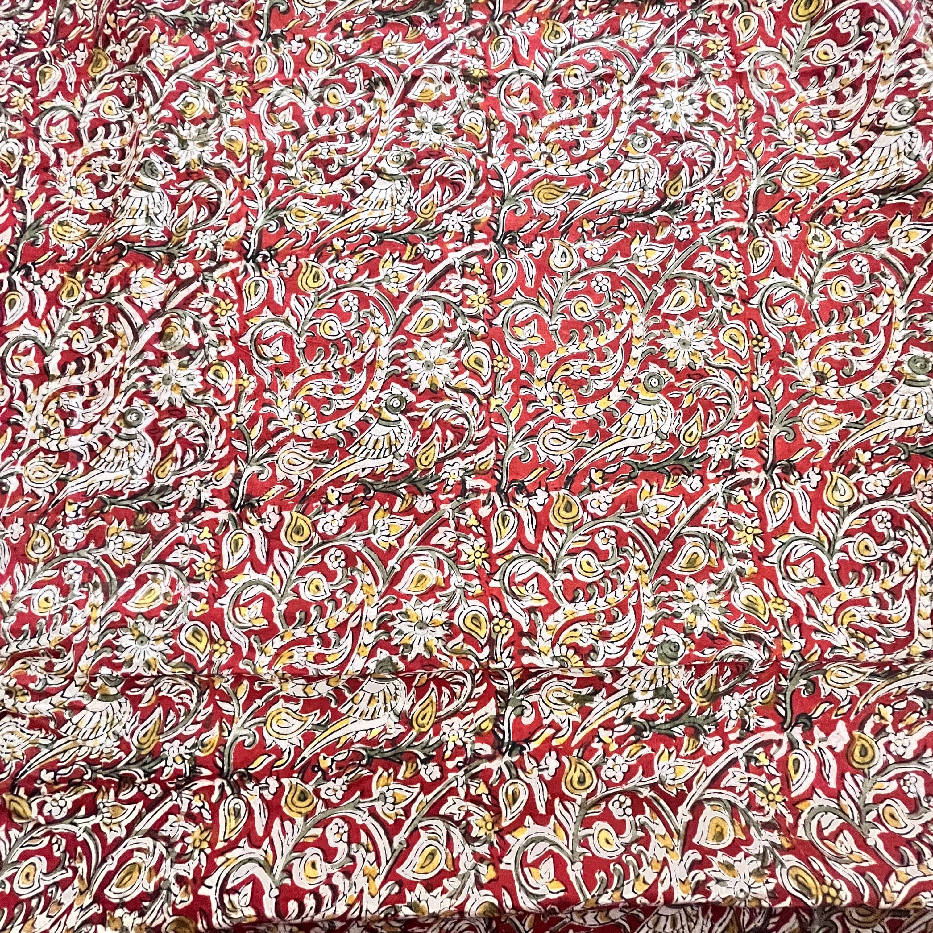 Kalamkari Block Printed Cotton Fabric - HBP-B039