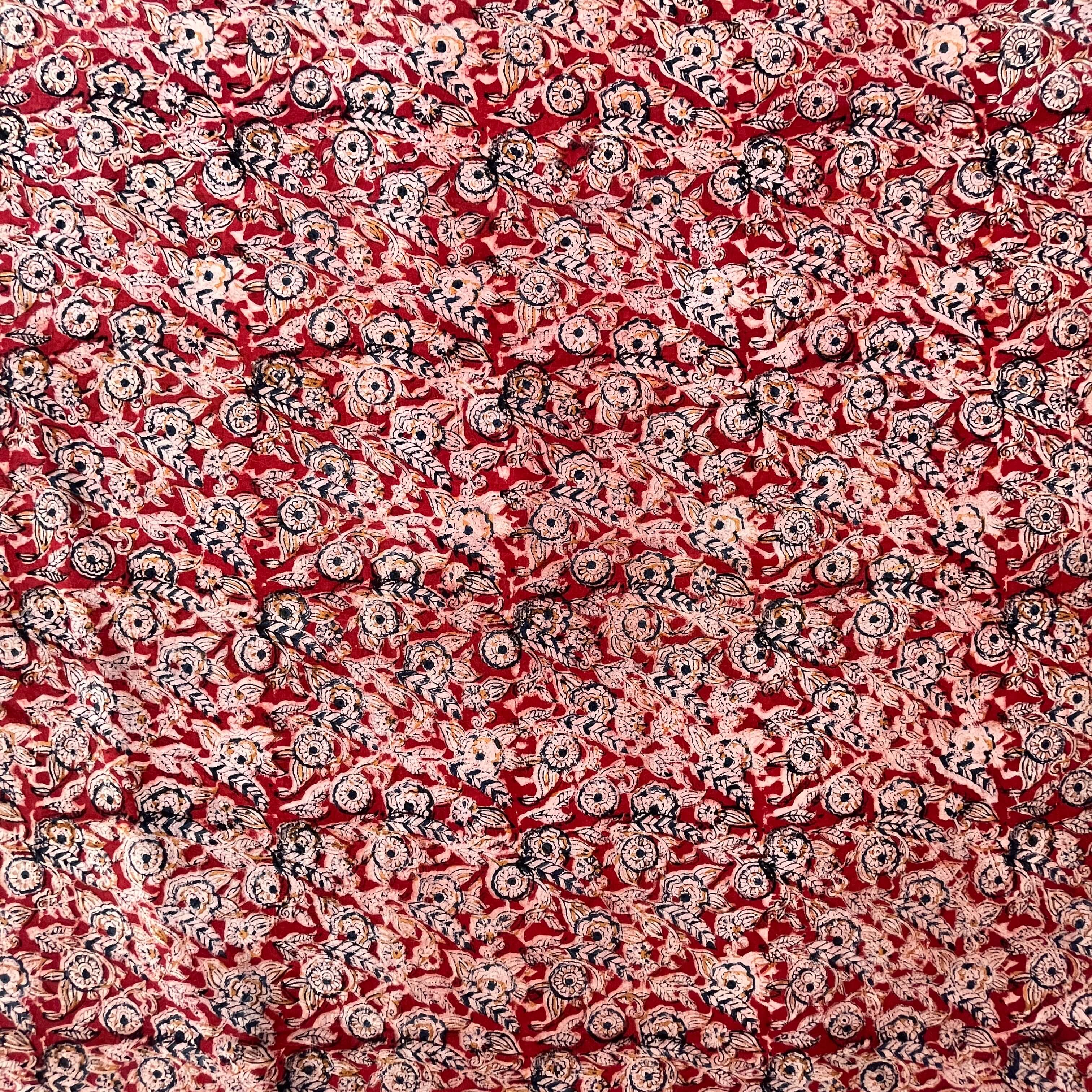 Kalamkari Block Printed Cotton Fabric - HBP-B043