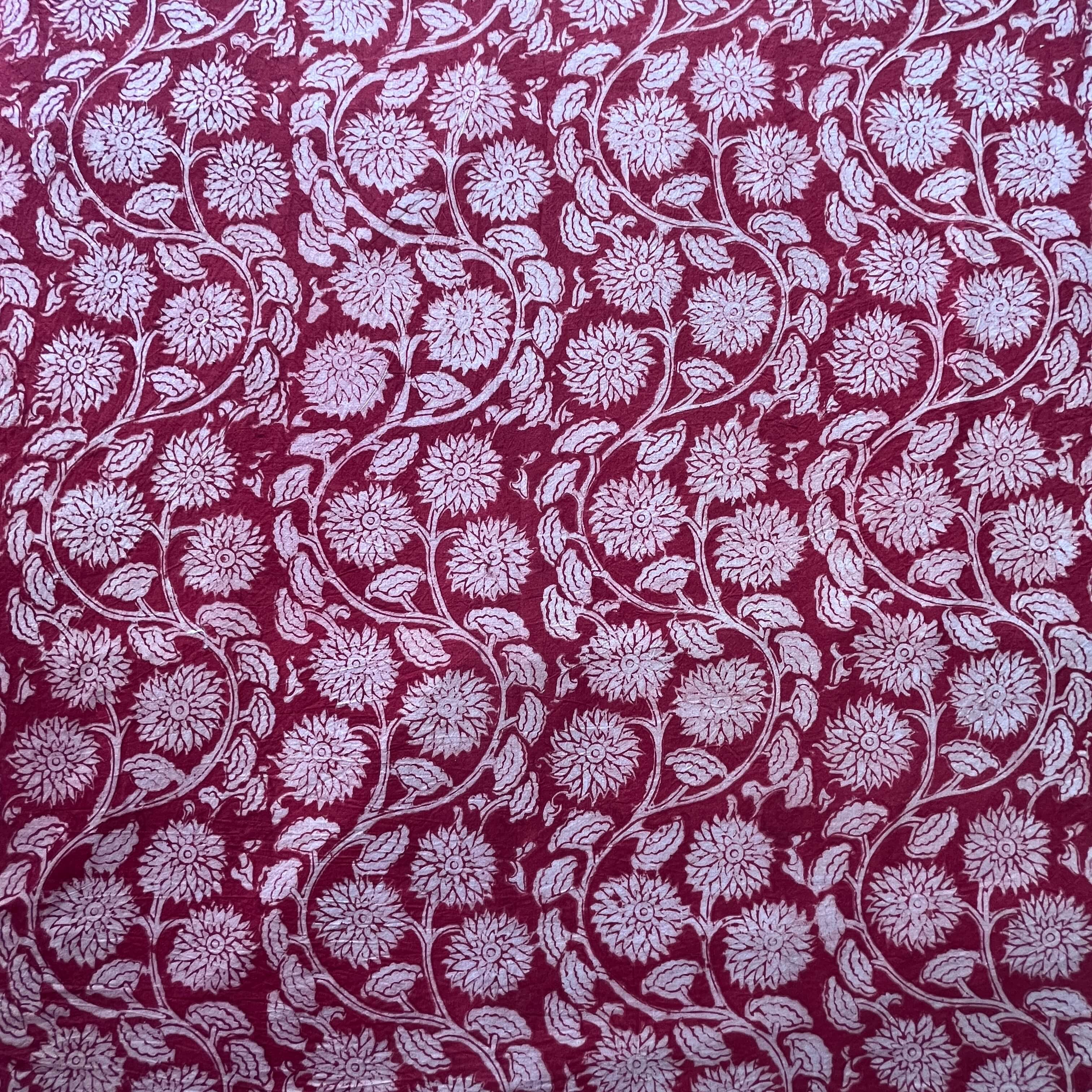Kalamkari Block Printed Cotton Fabric - HBP-B008