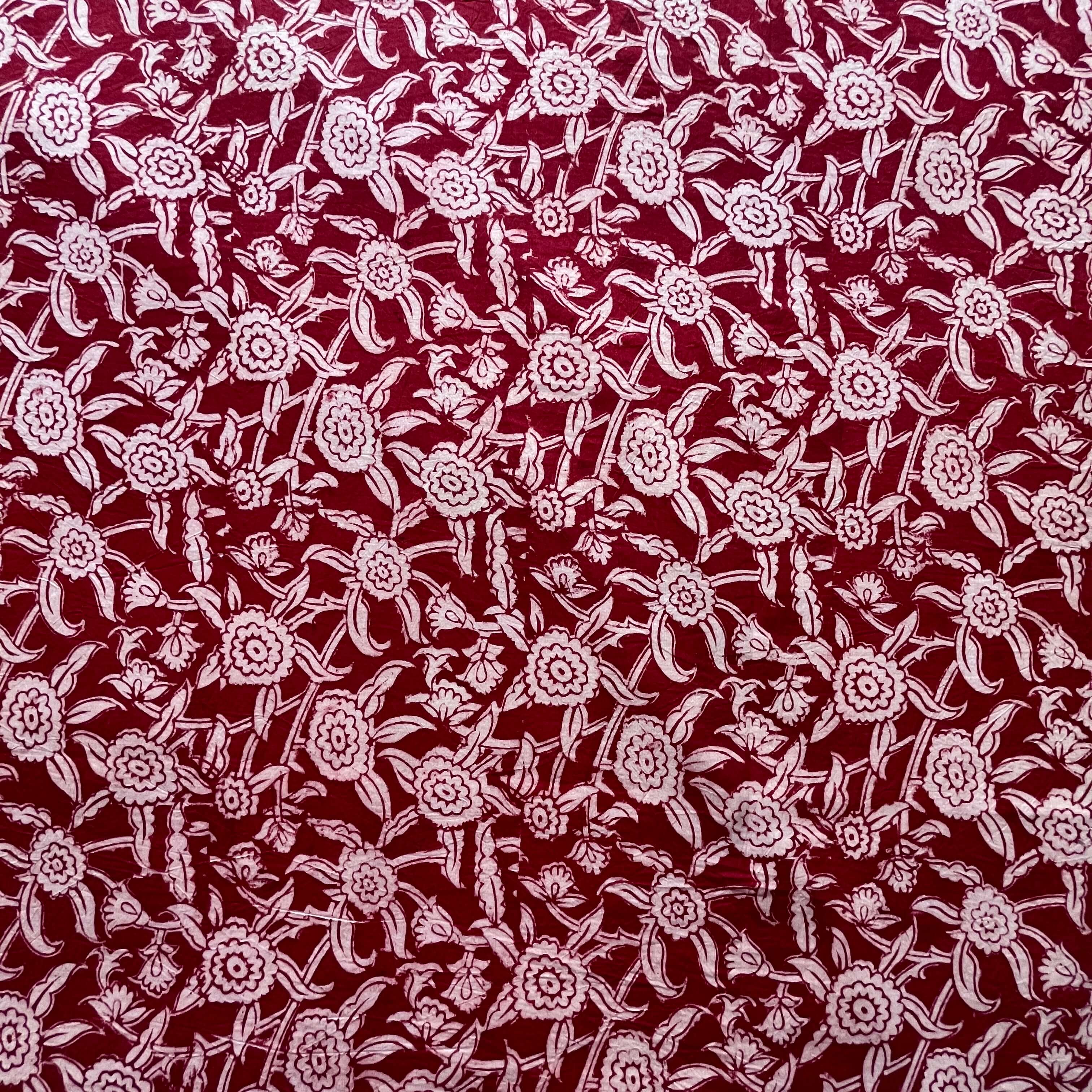 Kalamkari Block Printed Cotton Fabric - HBP-B009