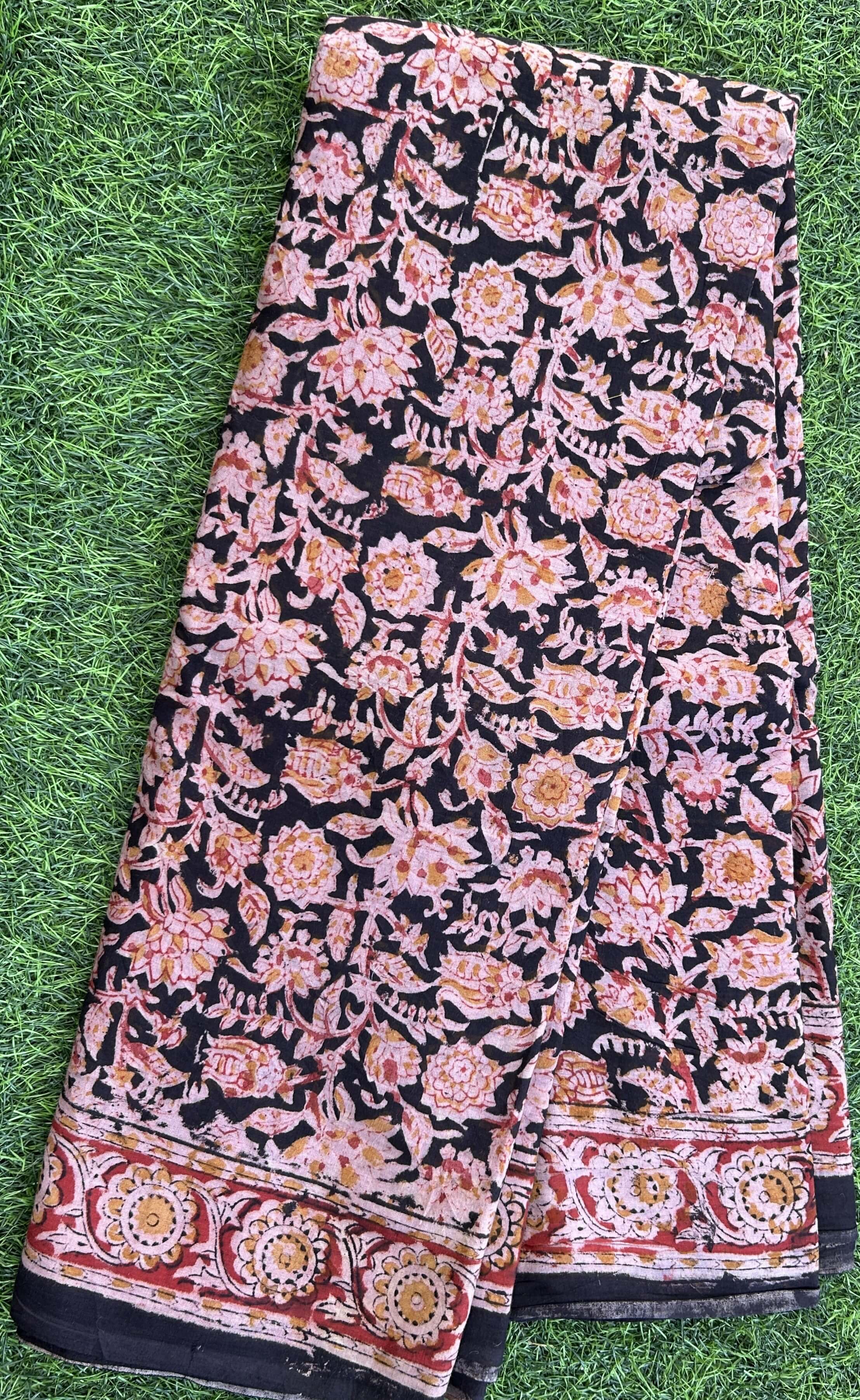 Hand Block Printed Kalamkari Saree KCH-M206