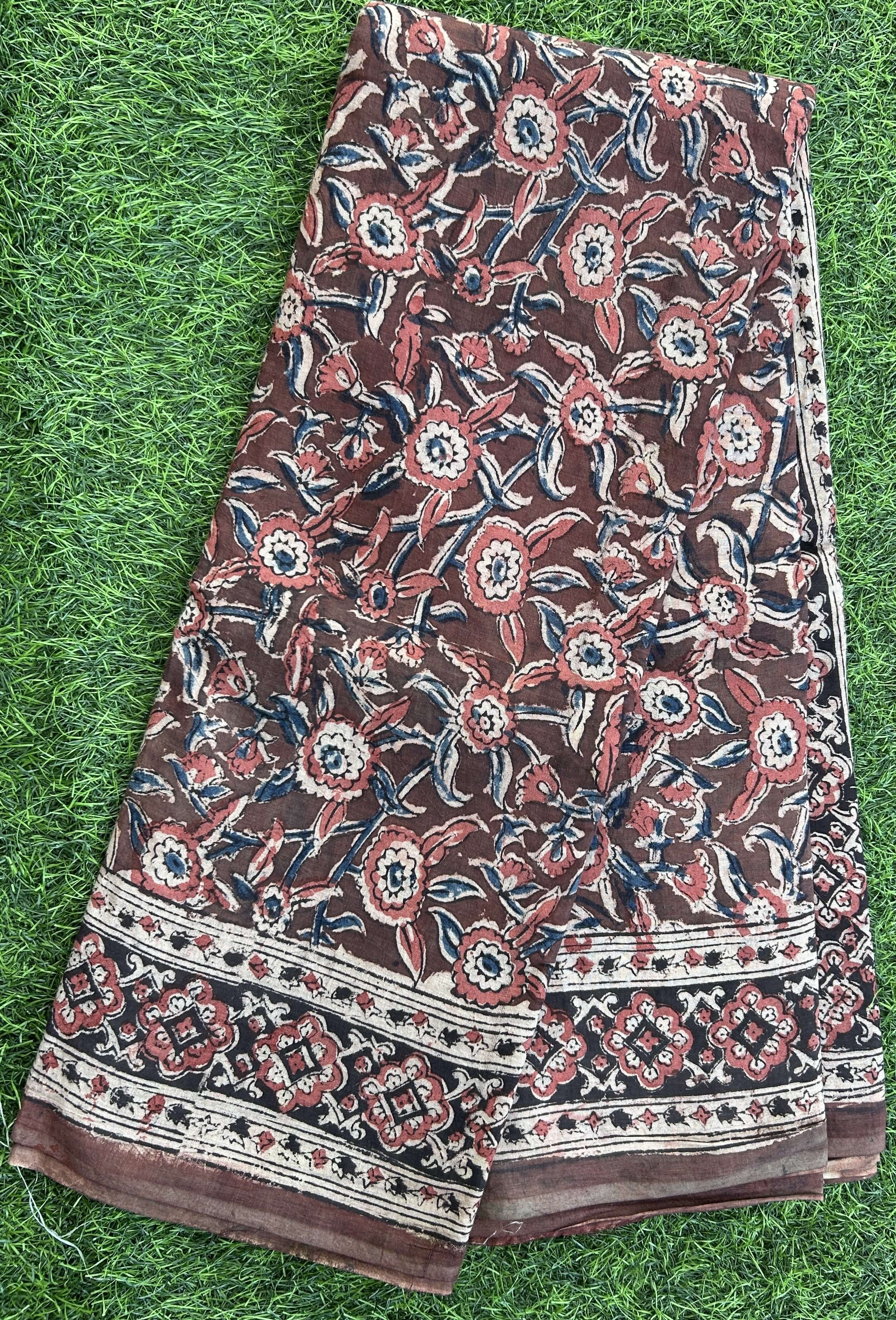 Hand Block Printed Kalamkari Saree KCH-M205