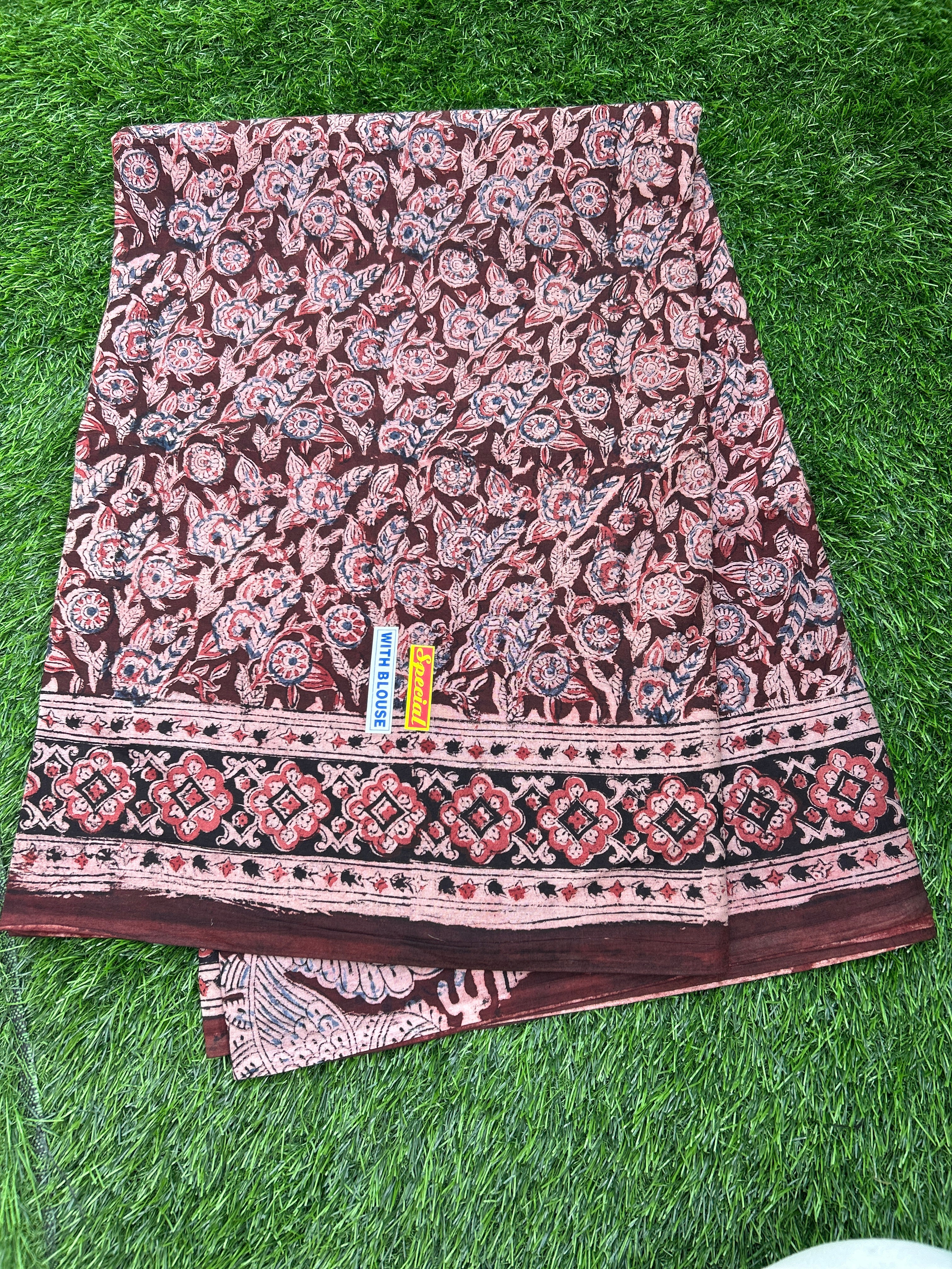 Kalamkari Cotton Handblock Printed Saree-CLRS-HPC-M154