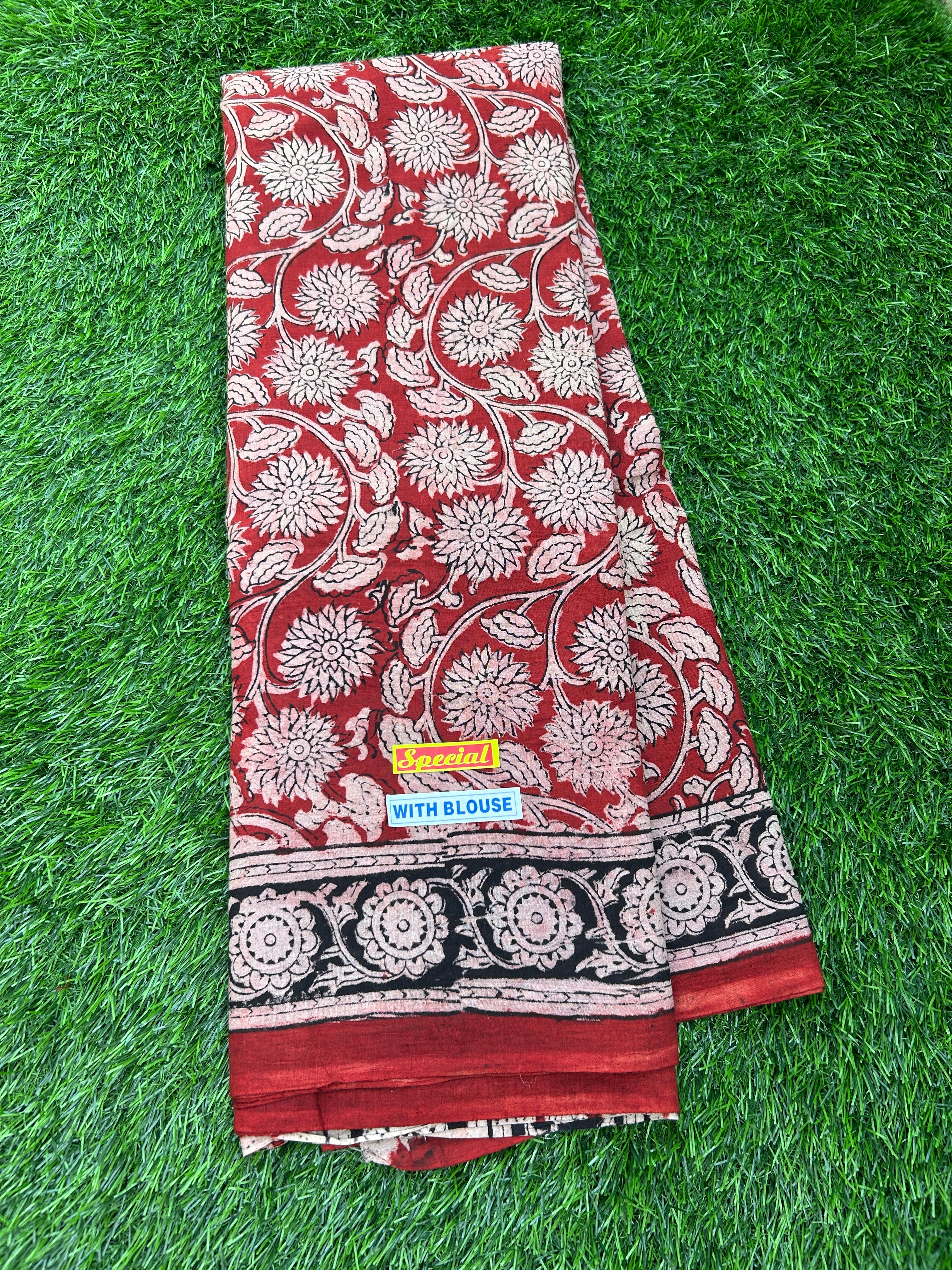 Kalamkari Cotton Handblock Printed Saree-CLRS-HPC-M159