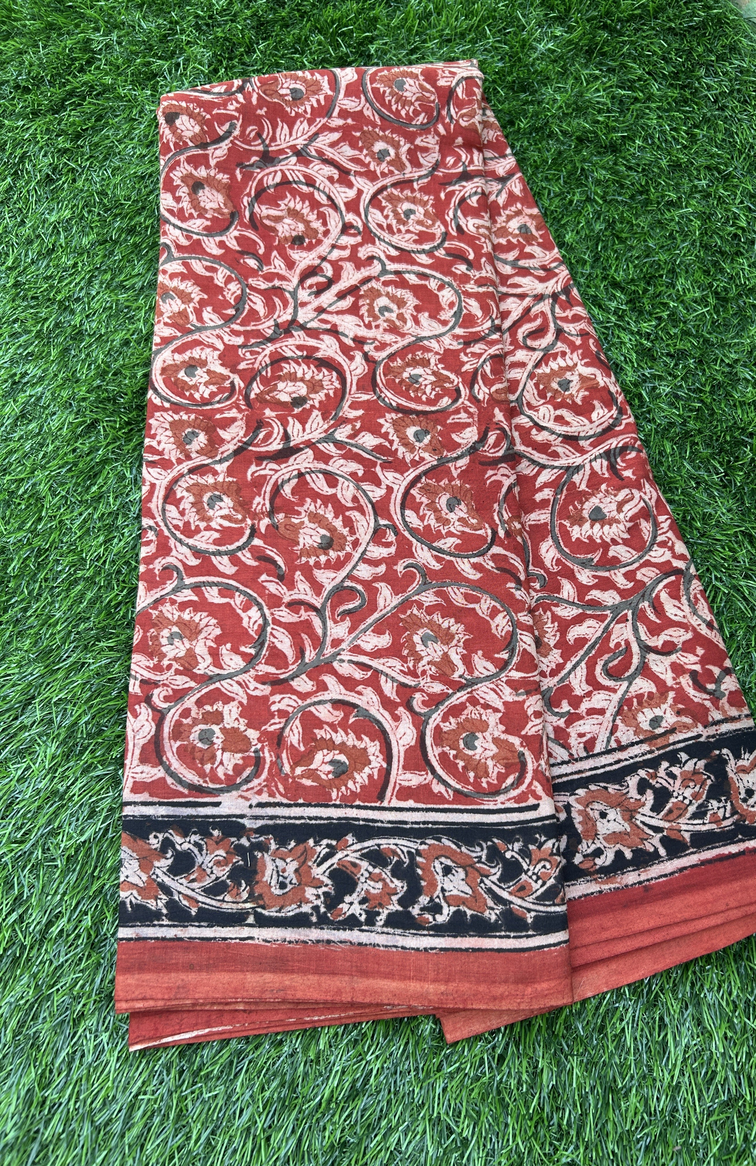 Kalamkari Cotton Handblock Printed Saree-CLRS-HPC-M164