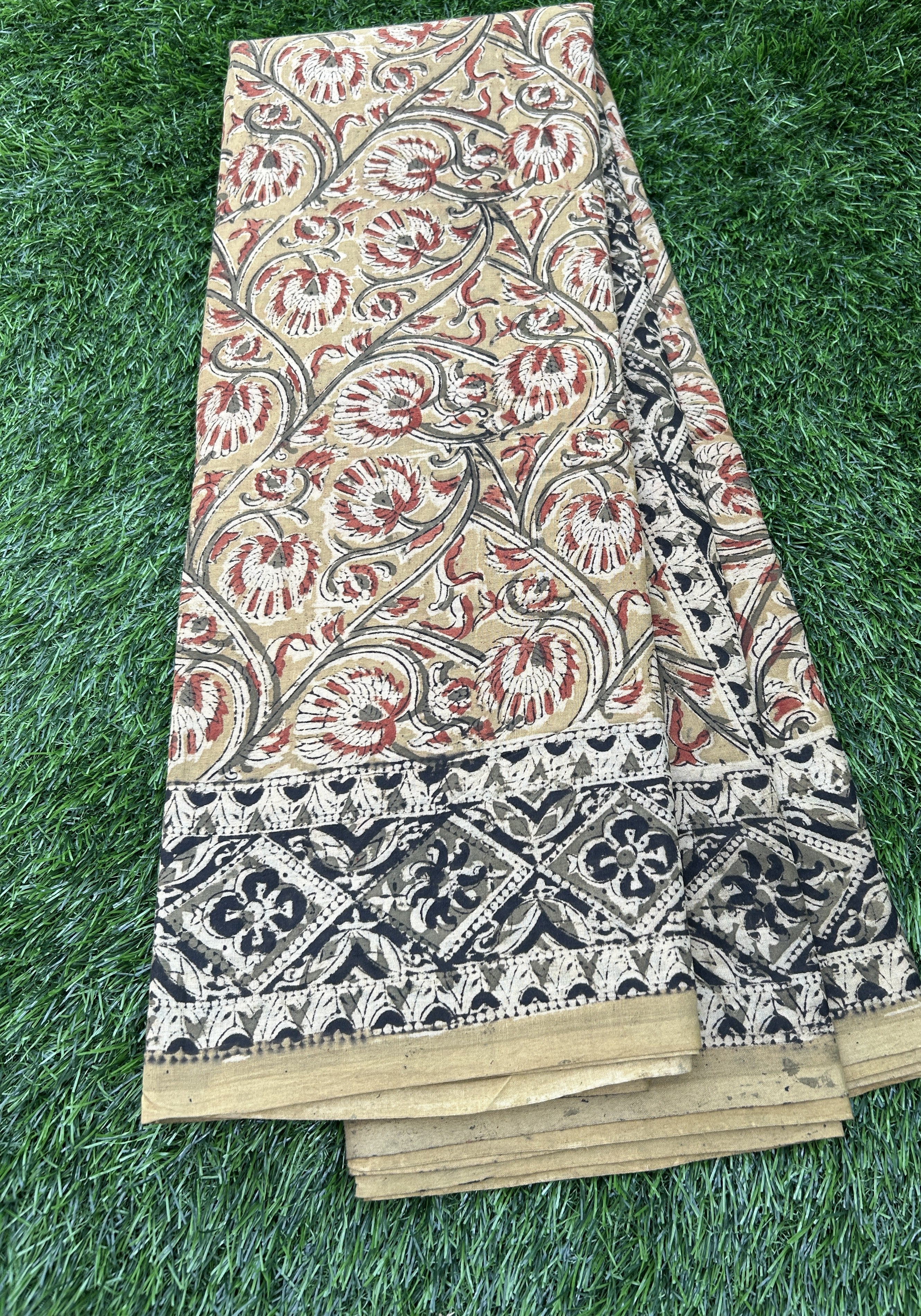 Kalamkari Cotton Handblock Printed Saree-CLRS-HPC-M165