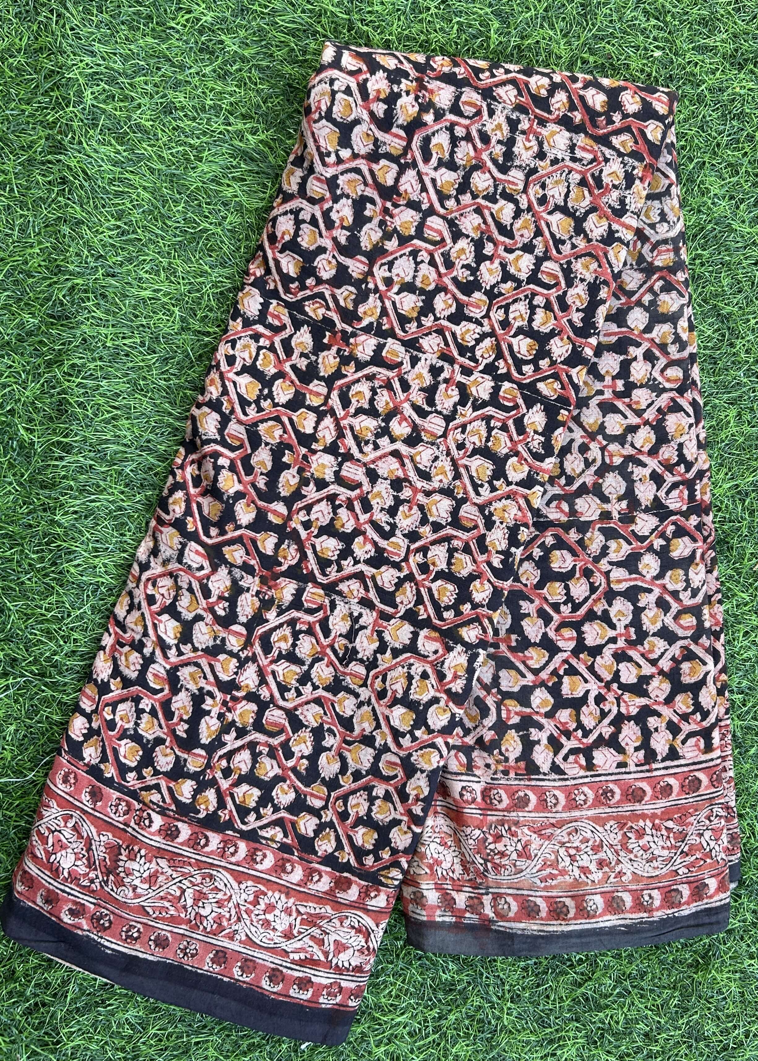 Hand Block Printed Kalamkari Saree KCH-M168