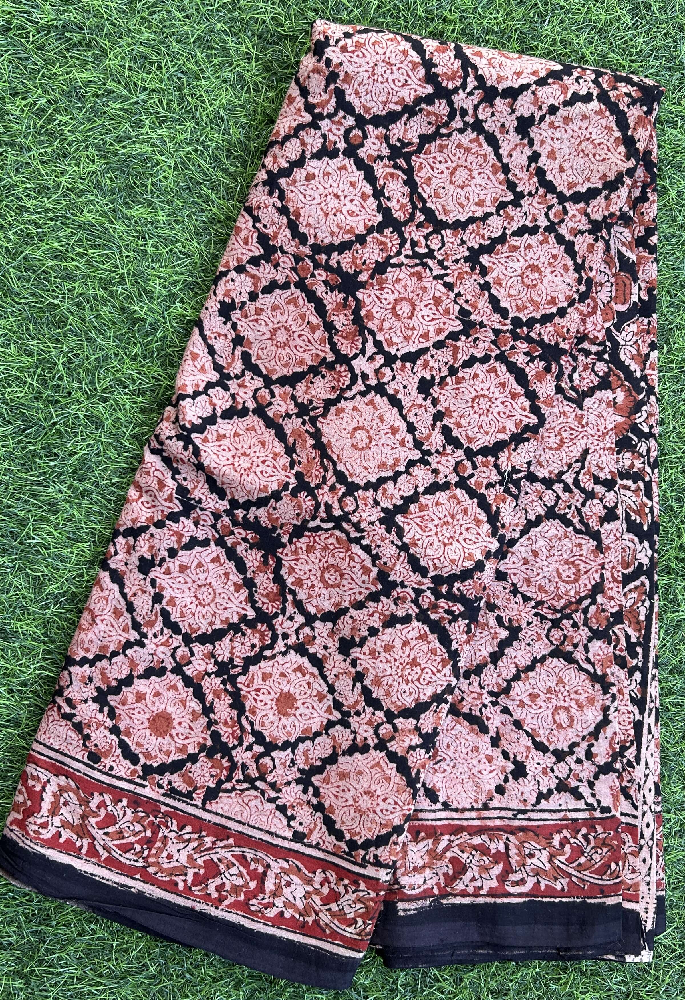Hand Block Printed Kalamkari Saree KCH-M181