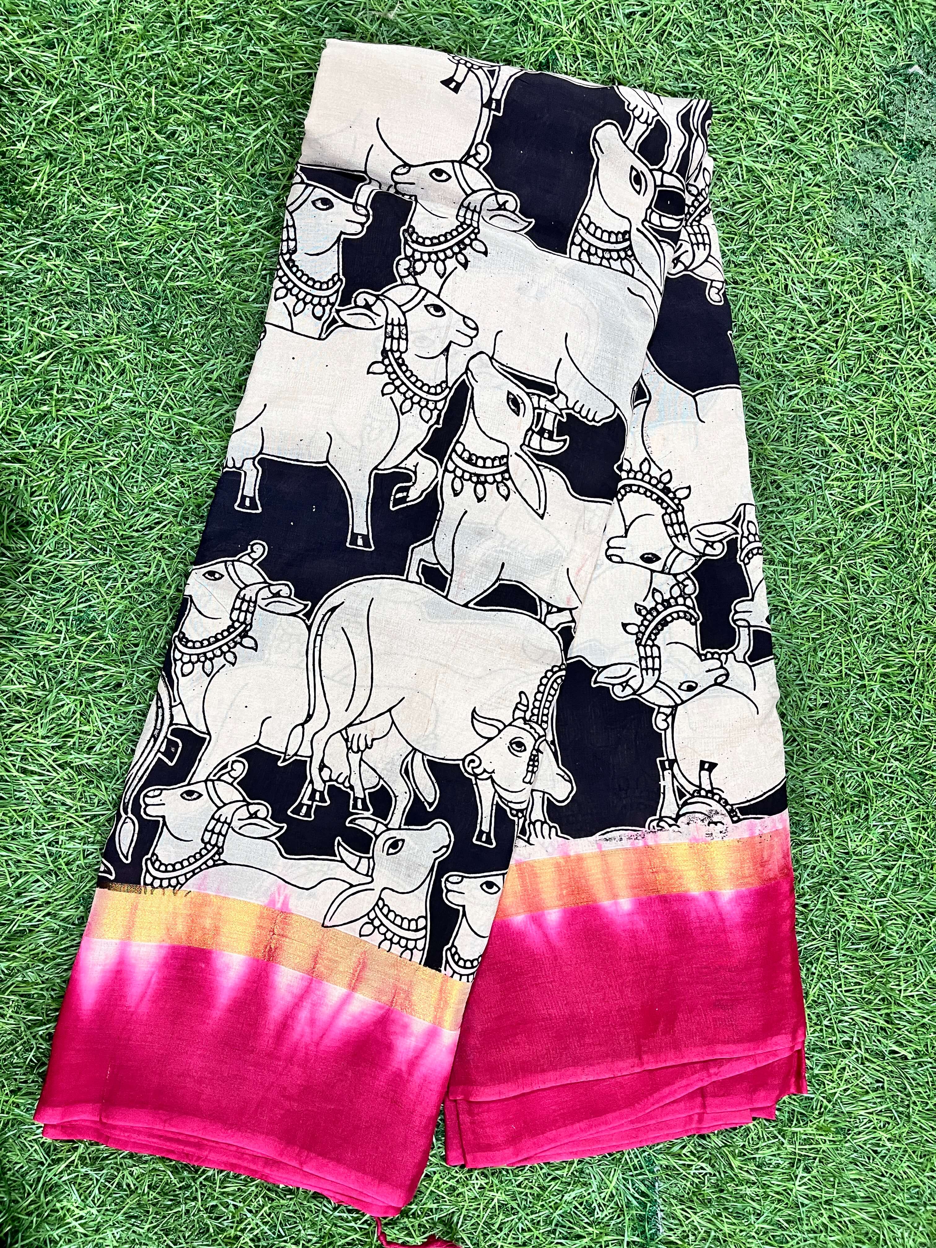 Kalamkari Chennuri Silk Kaddi Border Saree KSS-KBD-060