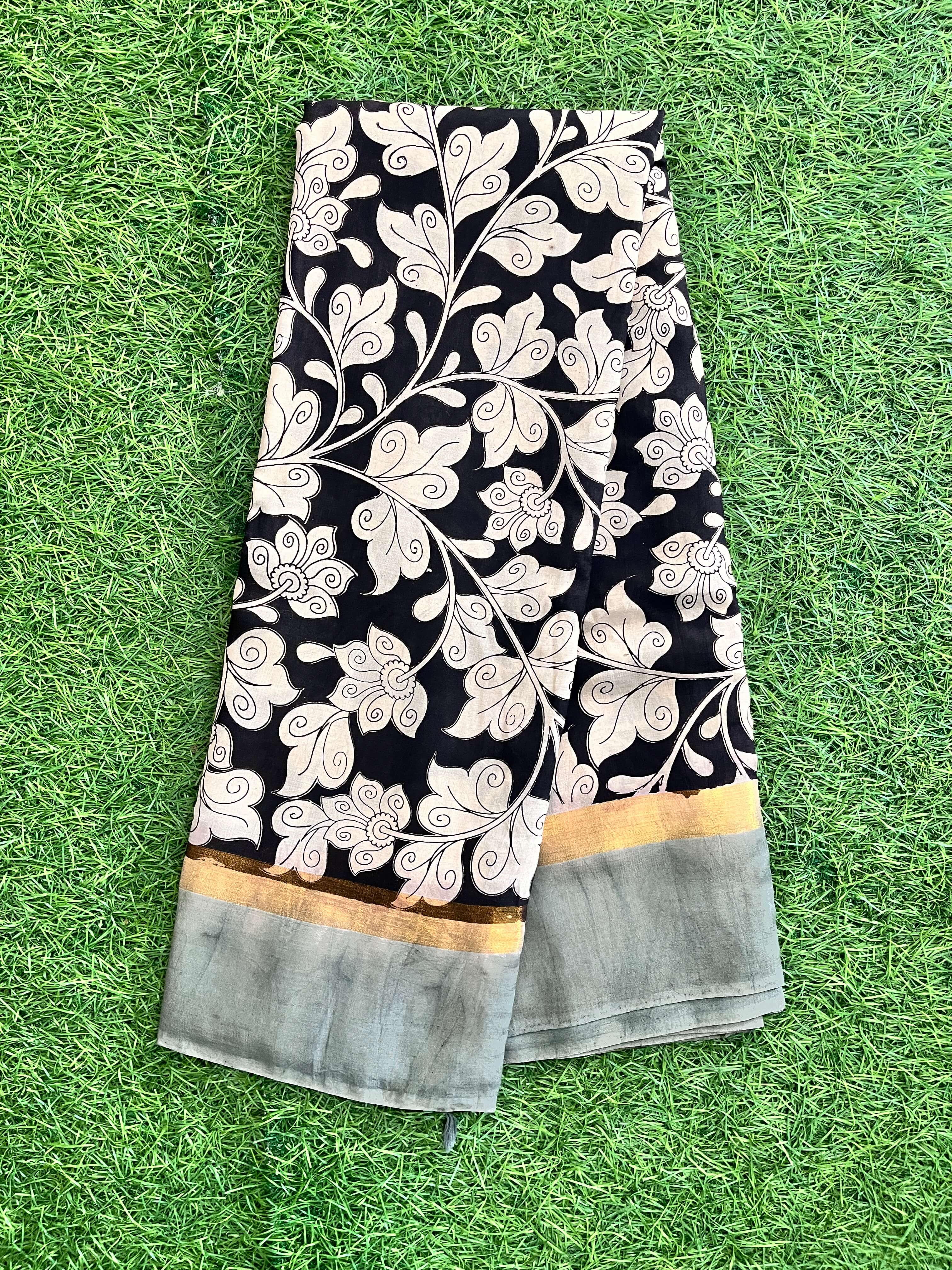 Kalamkari Chennuri Silk Kaddi Border Saree KSS-KBD-067