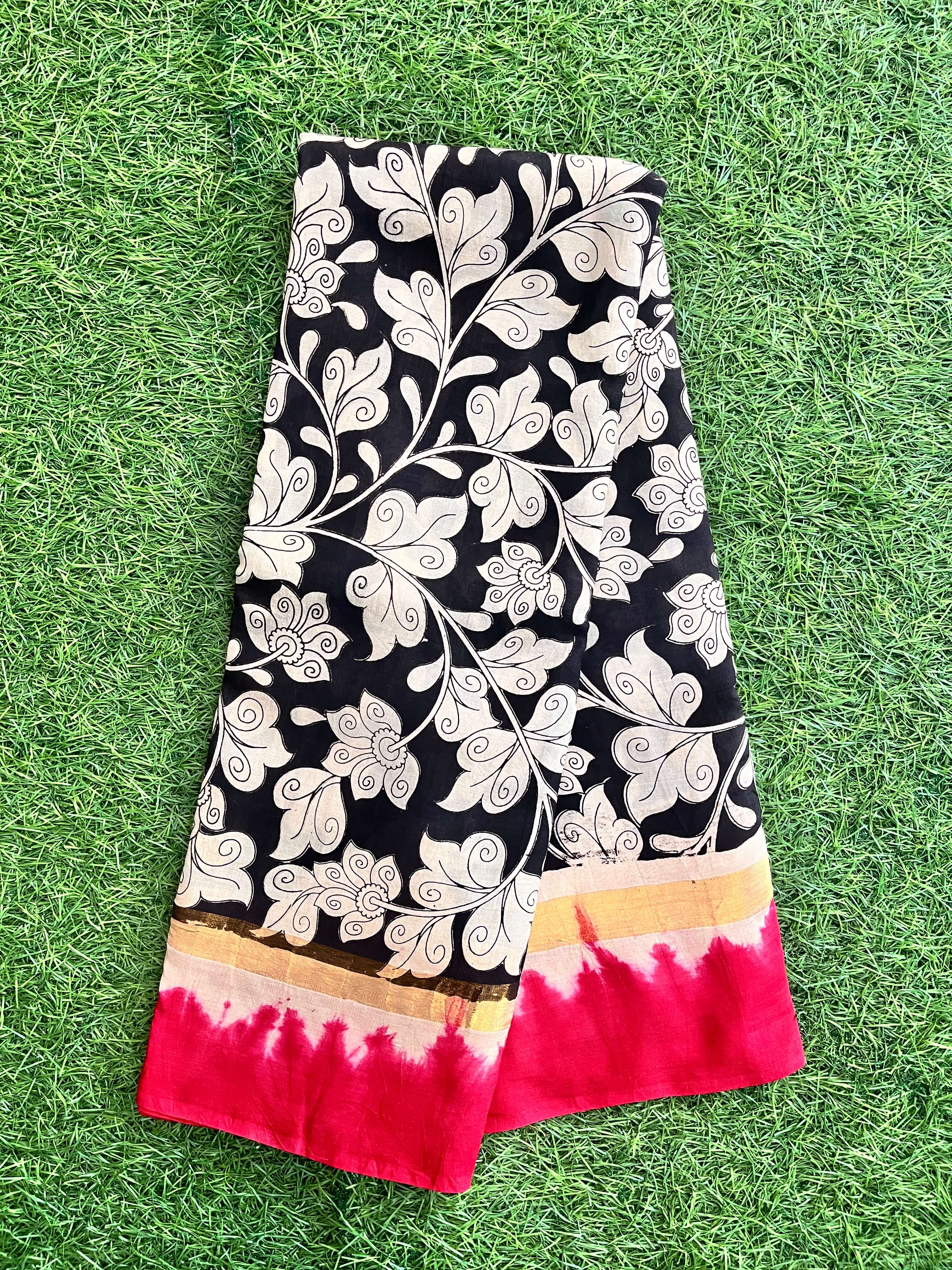 Kalamkari Chennuri Silk Kaddi Border Saree KSS-KBD-068