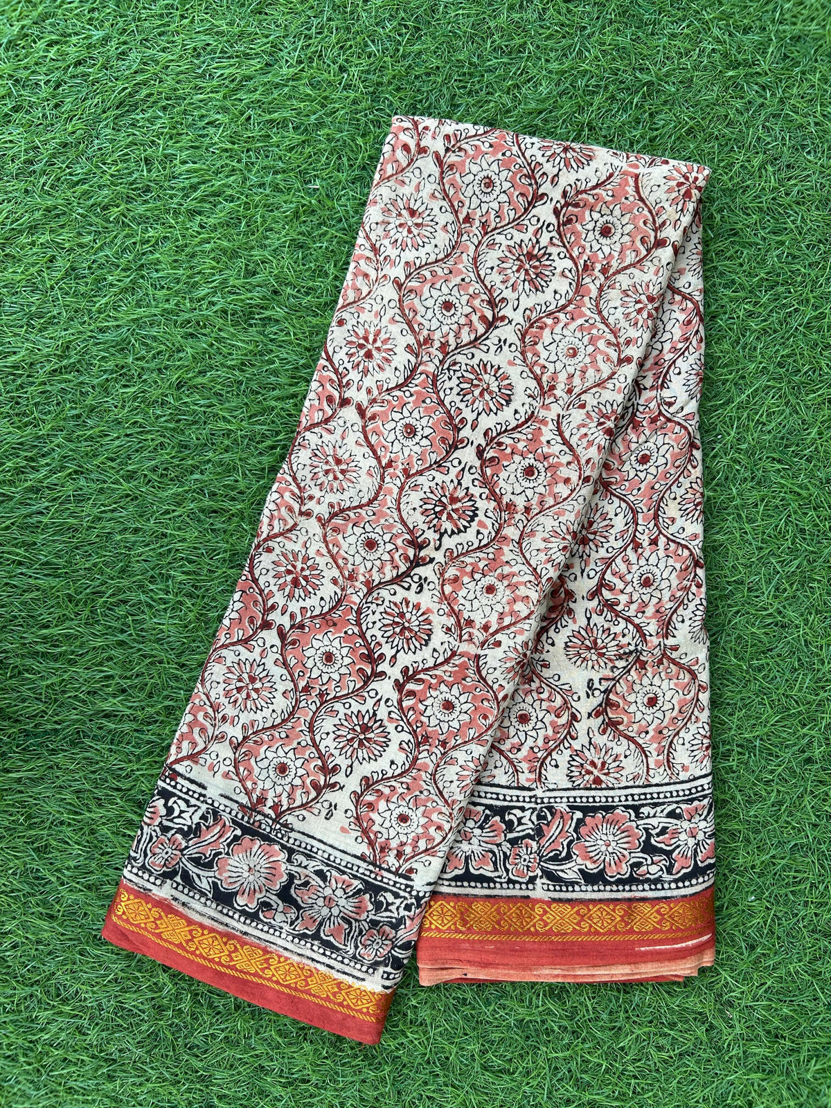 Kalamkari Cotton Zari Border Saree-KZB-BP-M007