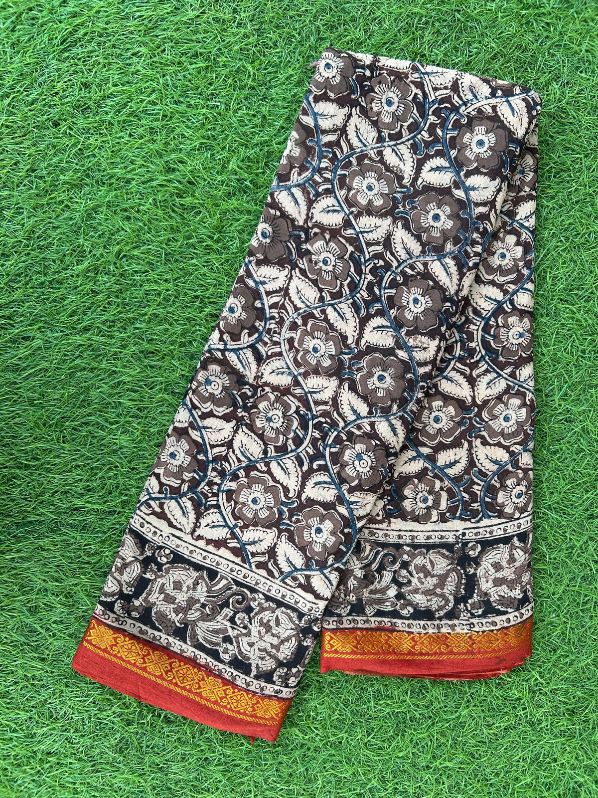 Kalamkari Cotton Zari Border Saree-KZB-BP-M004