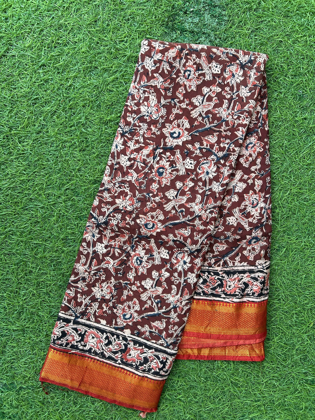 Kalamkari Chennuri Silk Nizam Border Saree-KNB-HP-M125