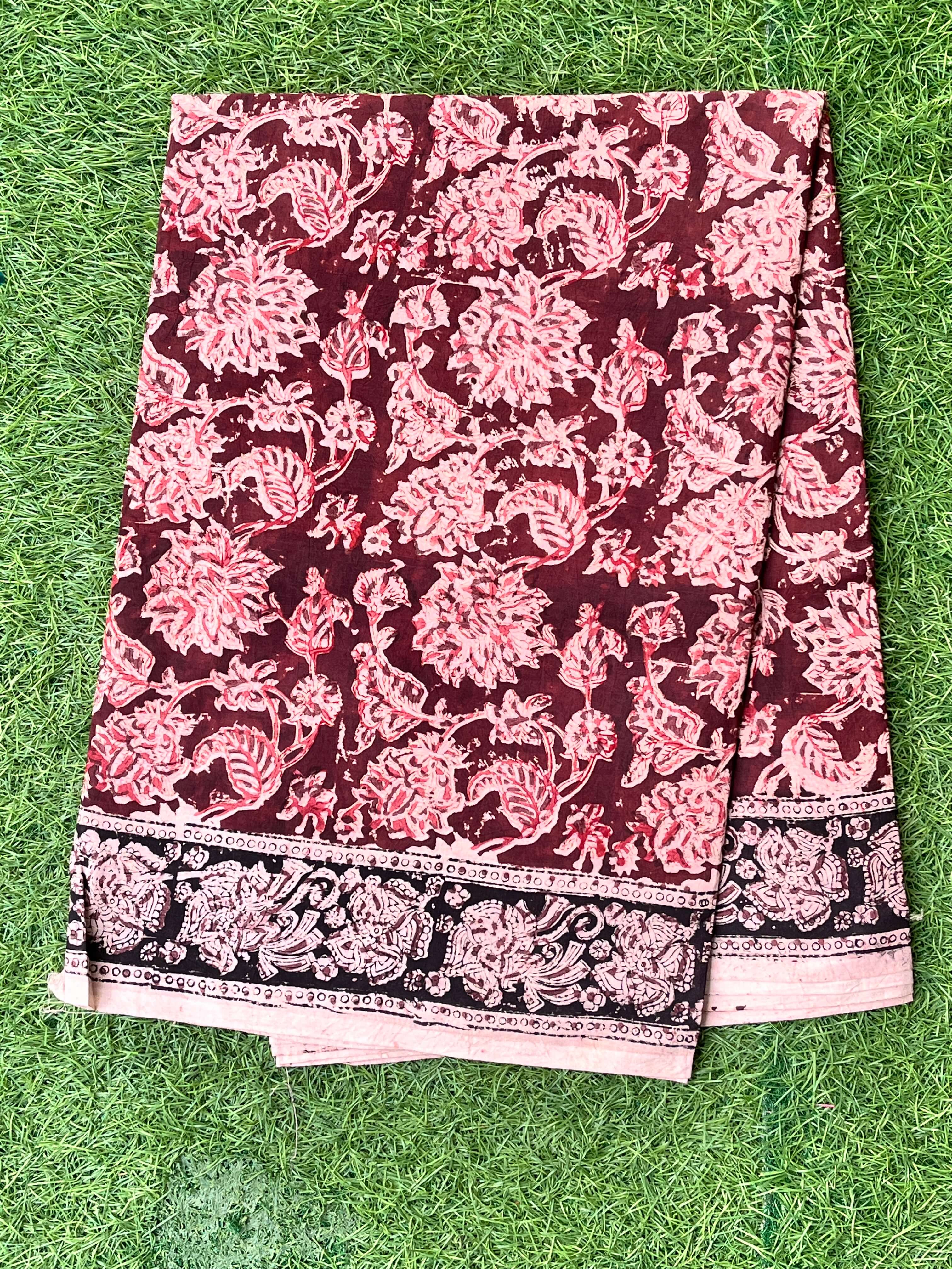 Kalamkari Cotton Handblock Printed Saree-CLRS-HPC-M114