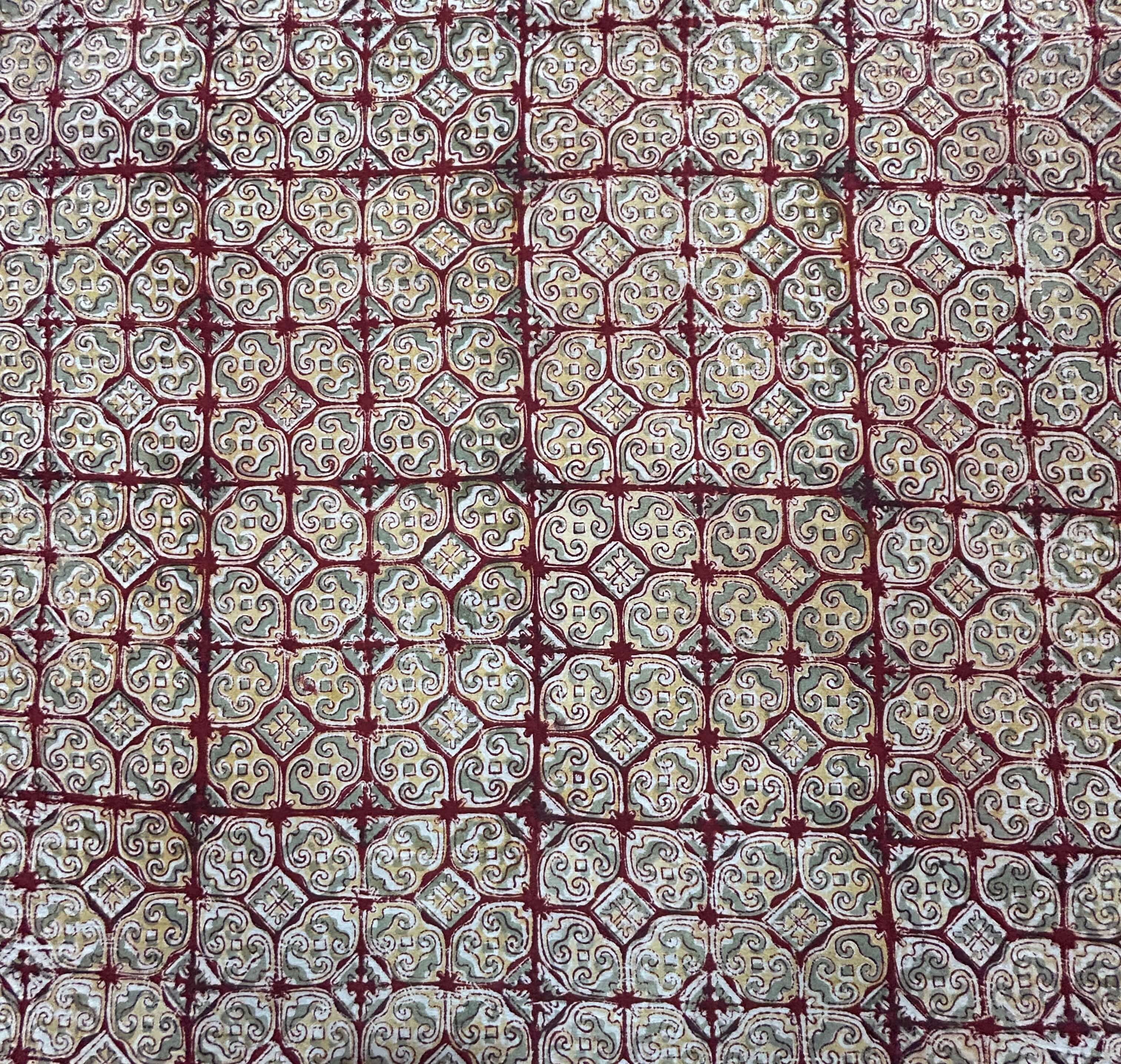 Kalamkari Block Printed Cotton Fabric - HBP-B016