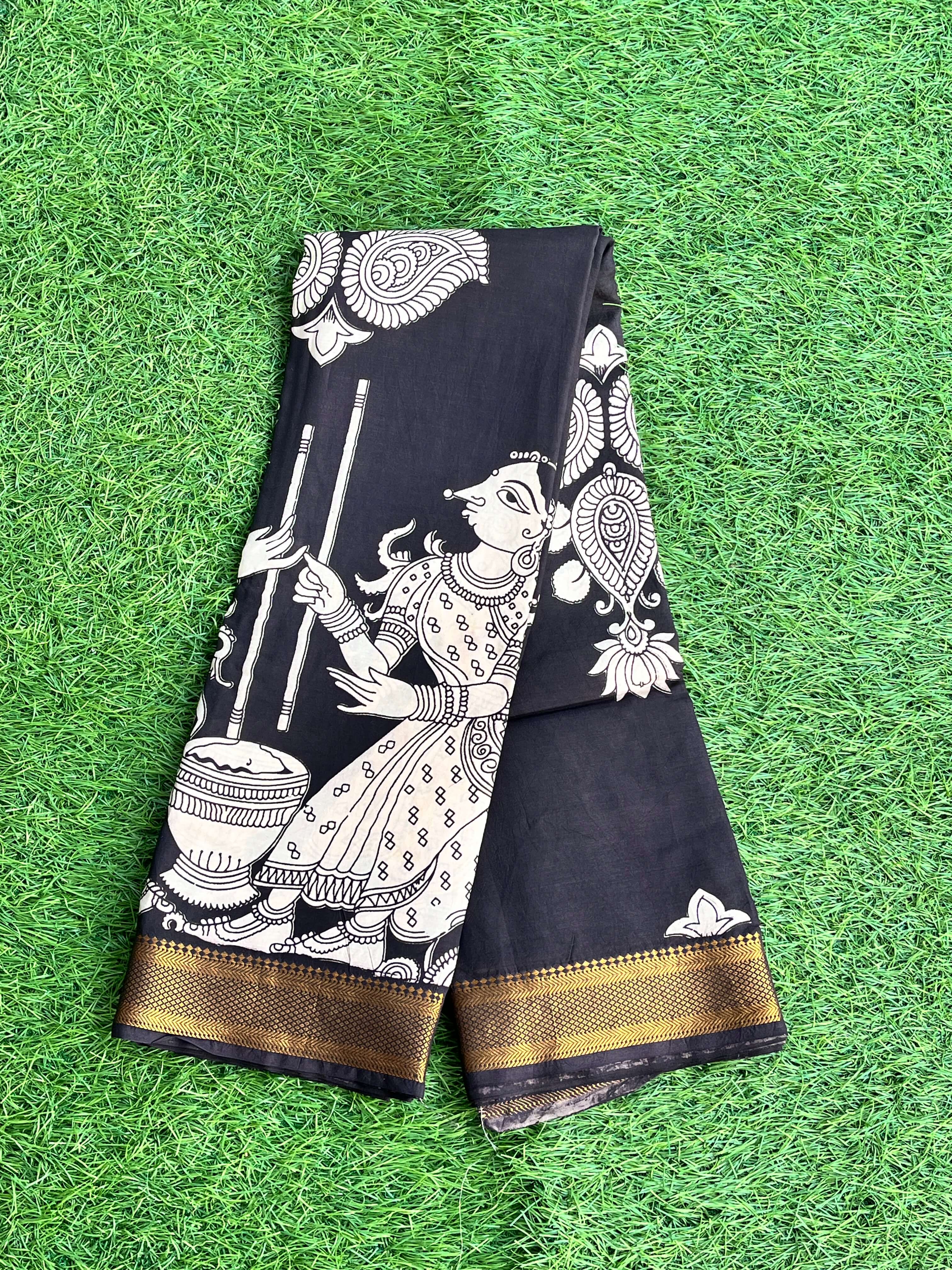 Kalamkari Chennuri Silk Nizam Border Saree-KNB-SP-M241