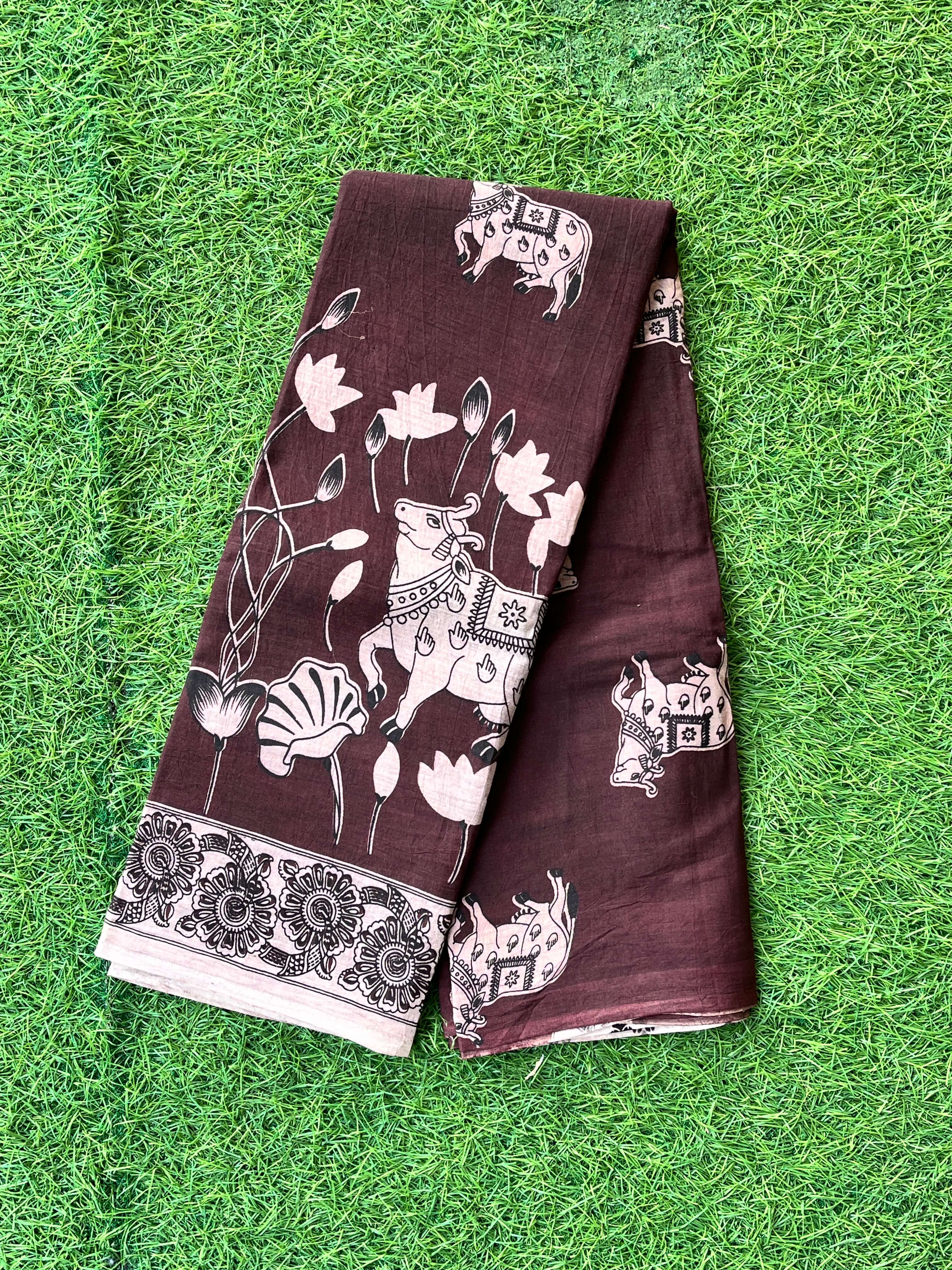 Kalamkari Cotton Saree – KCS-M348