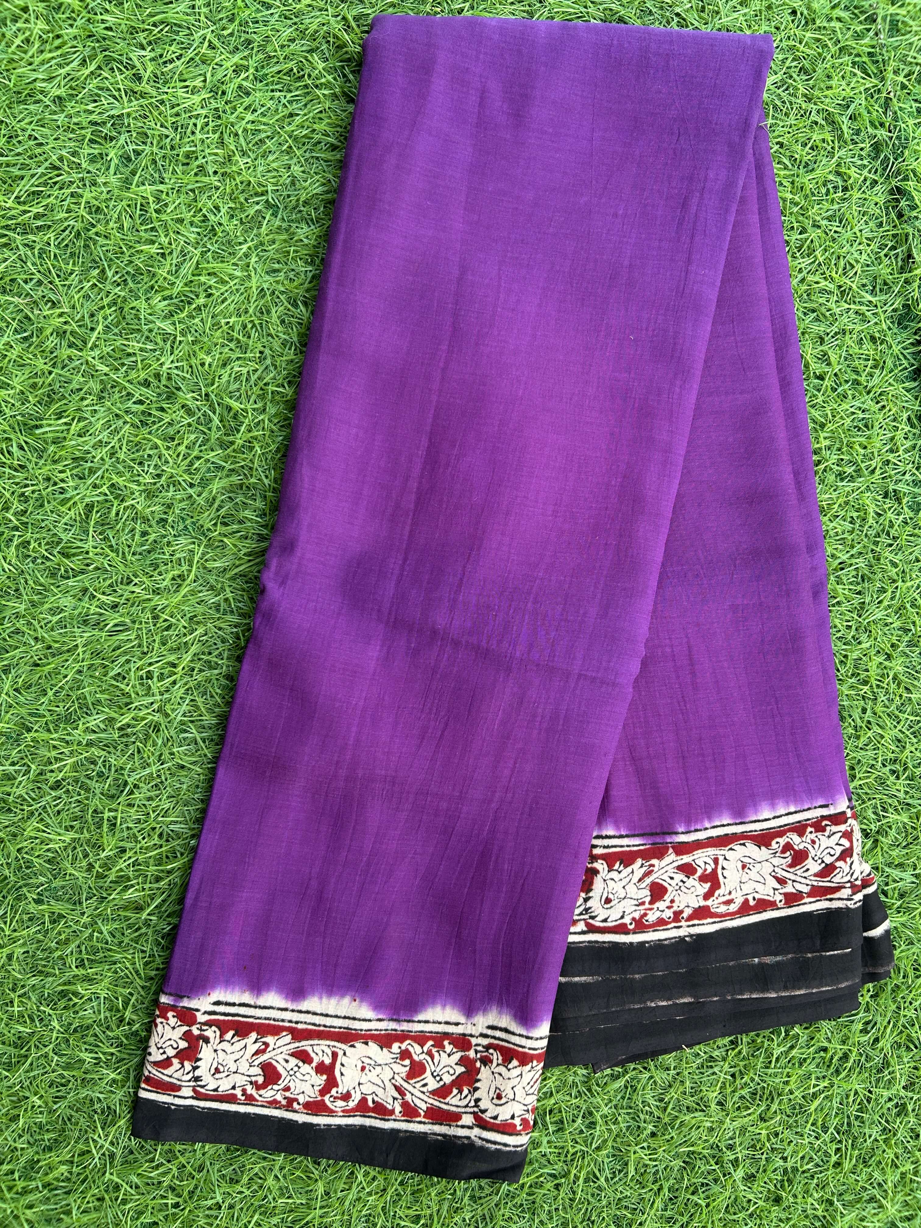 Kalamkari Chennuri Silk Kaddi Border Saree KSS-HSP-M016