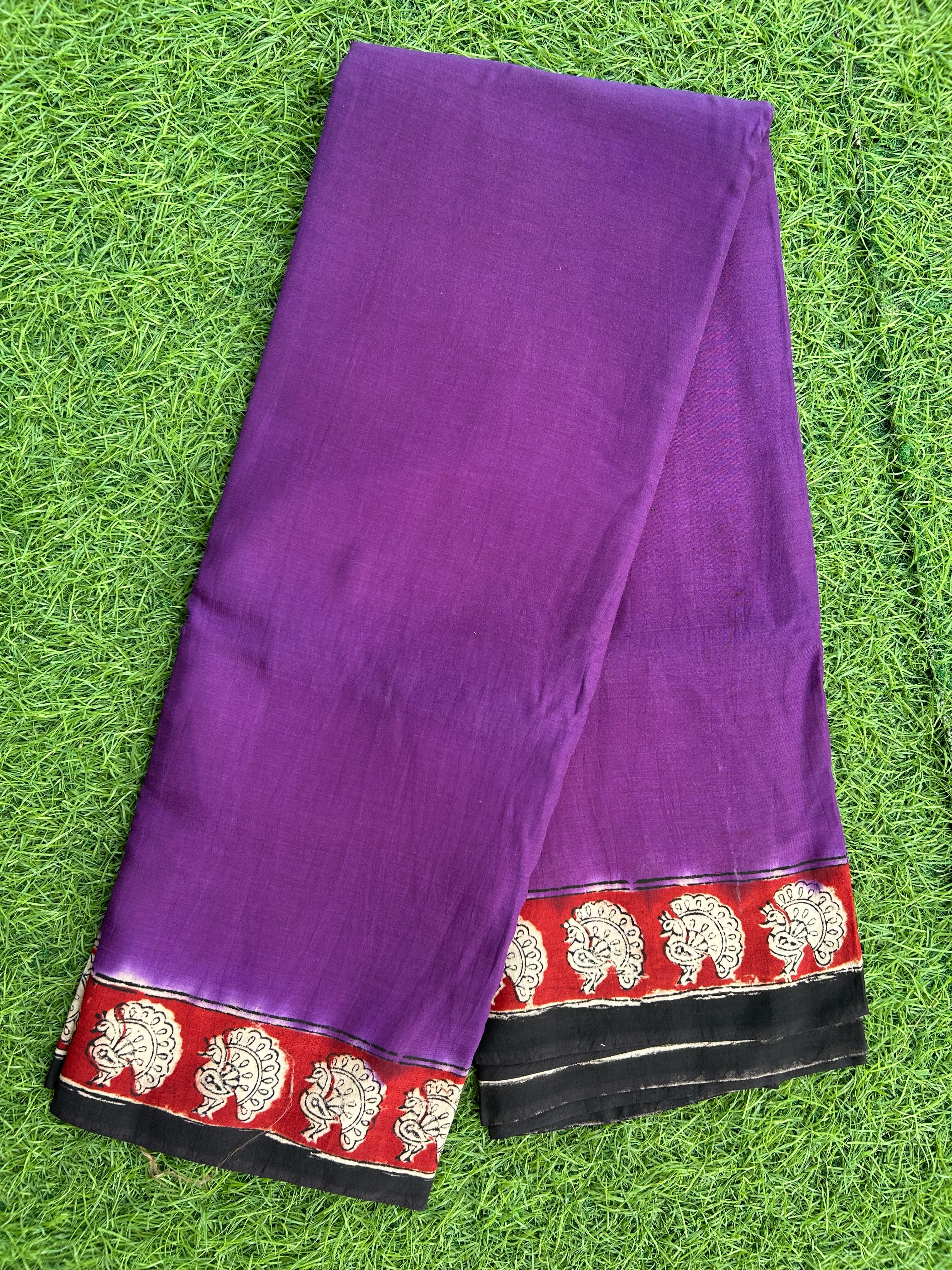 Kalamkari Chennuri Silk Kaddi Border Saree KSS-HSP-M017
