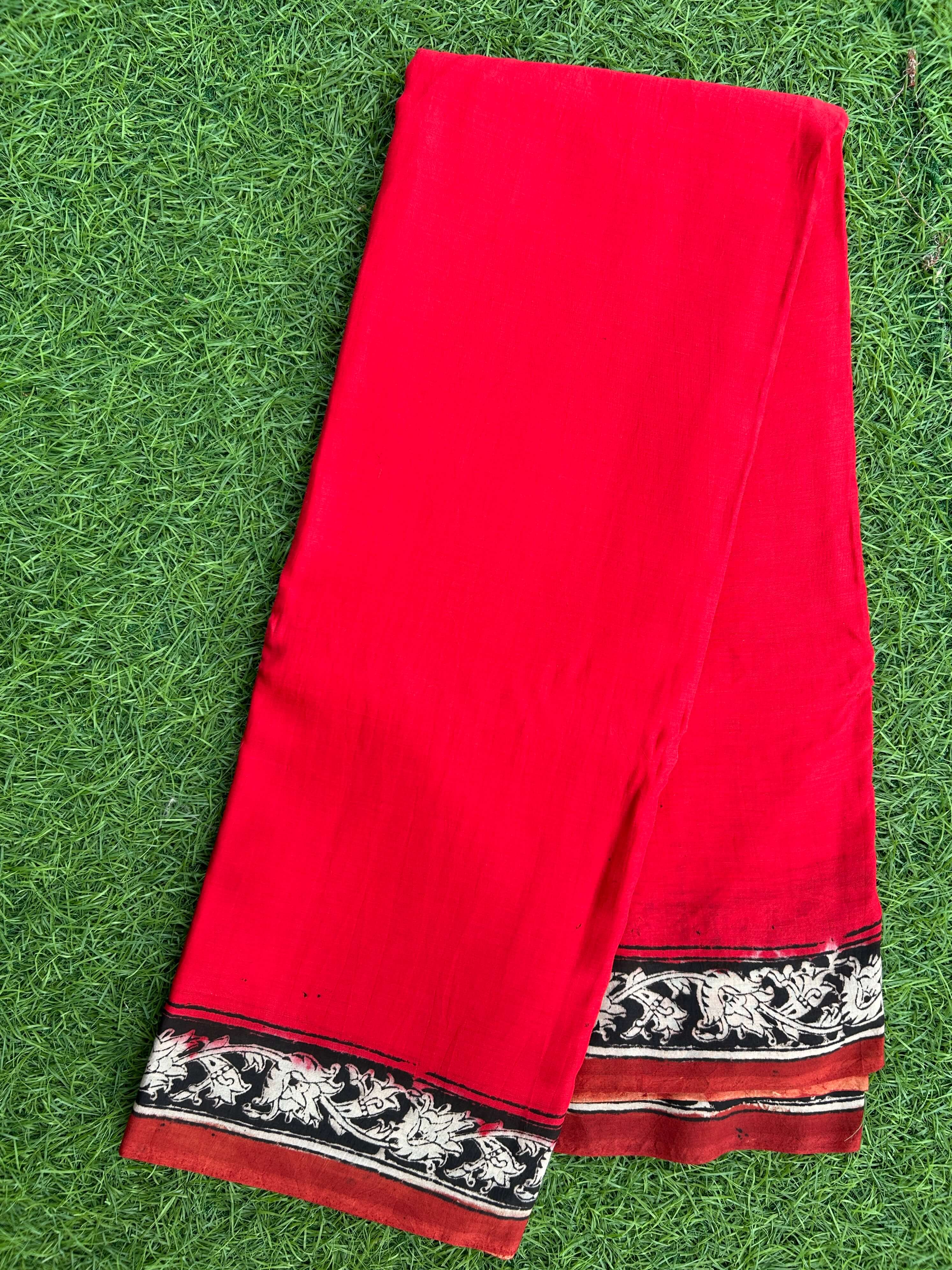 Kalamkari Chennuri Silk Kaddi Border Saree KSS-HSP-M020