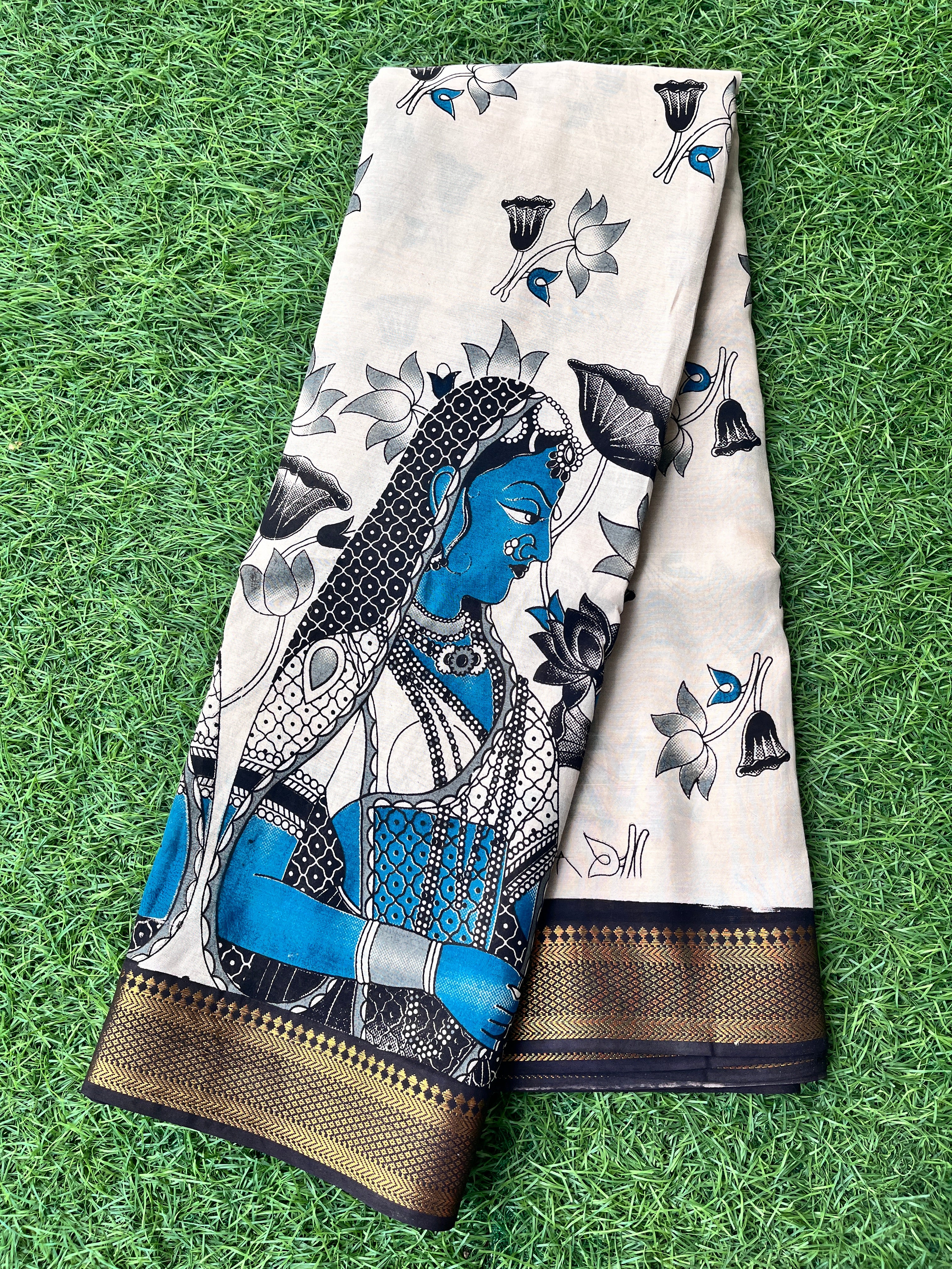 Kalamkari Chennuri Silk Nizam Border Saree-KNB-SP-M238