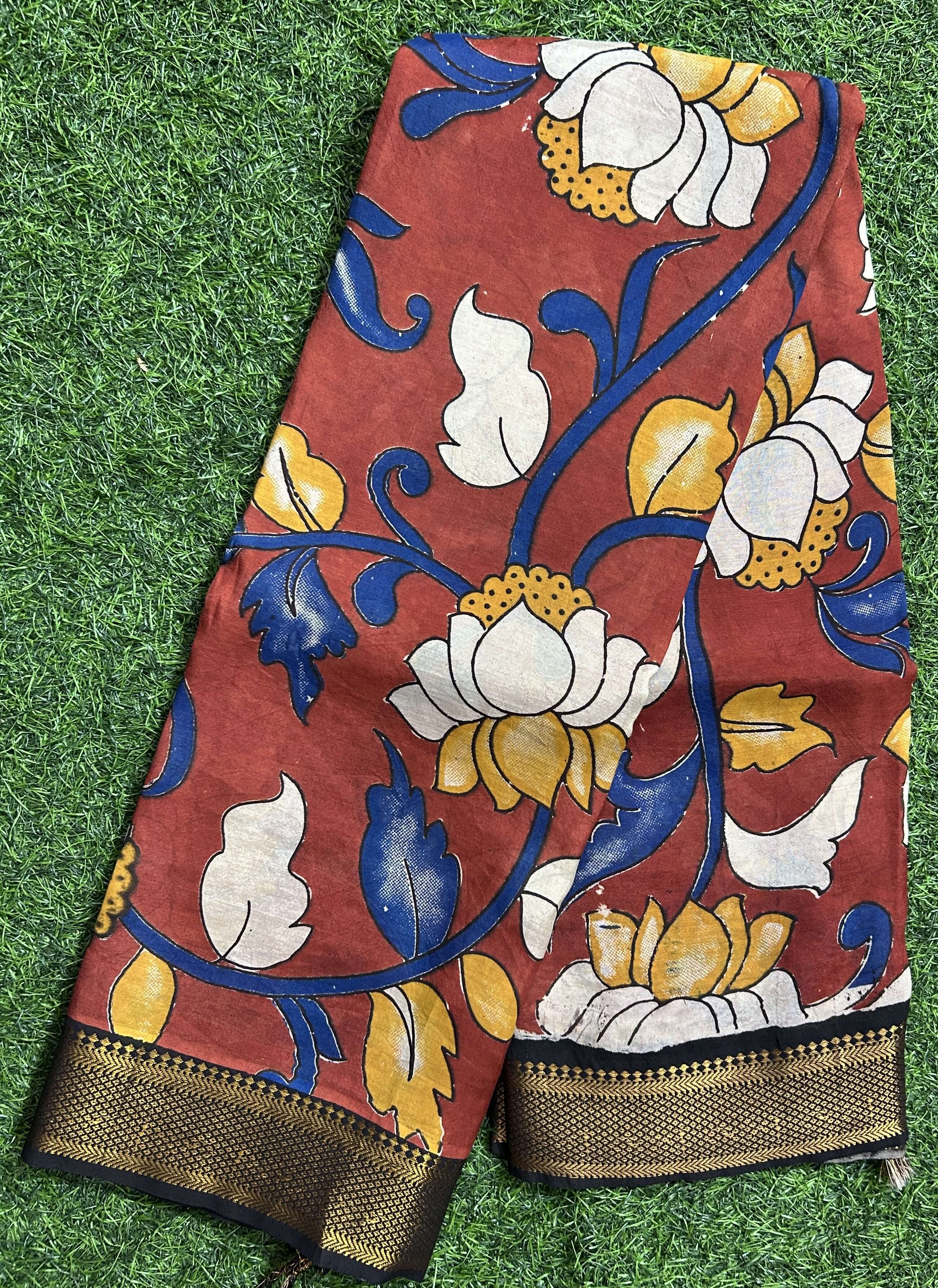 Kalamkari Chennuri Silk Nizam Border Saree-KNB-SP-M297