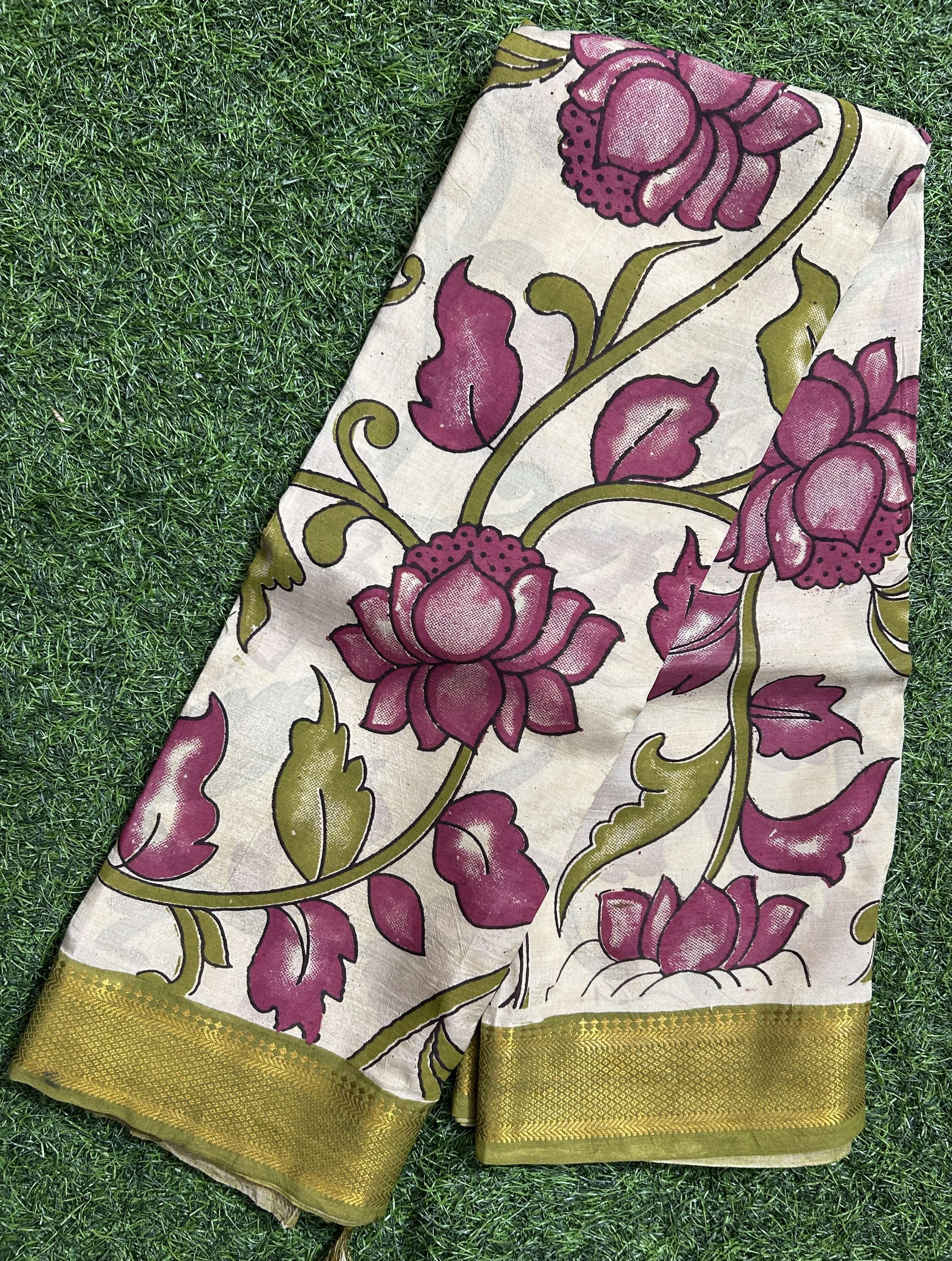 Kalamkari Chennuri Silk Nizam Border Saree-KNB-SP-M291