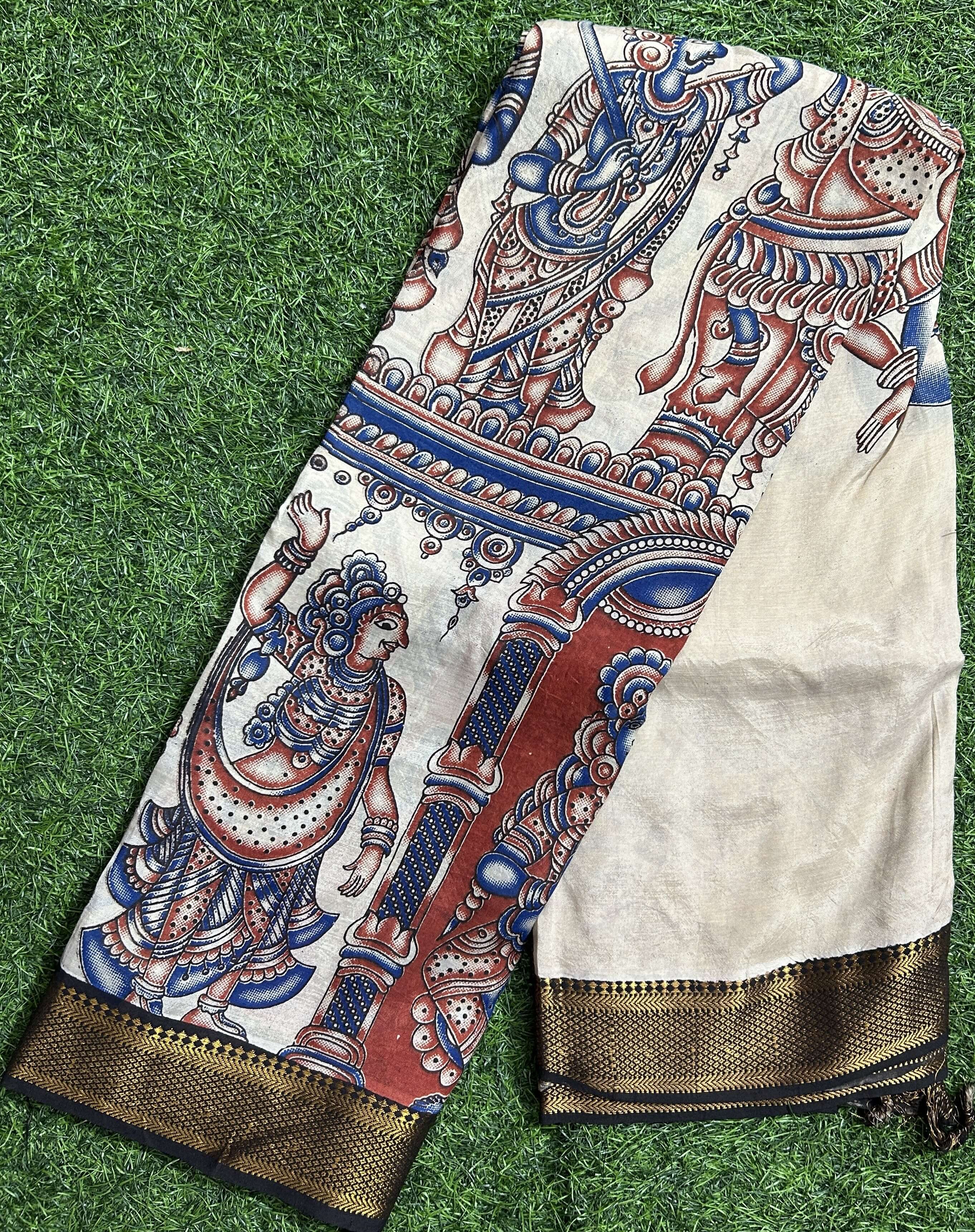 Kalamkari Chennuri Silk Nizam Border Saree-KNB-SP-M292