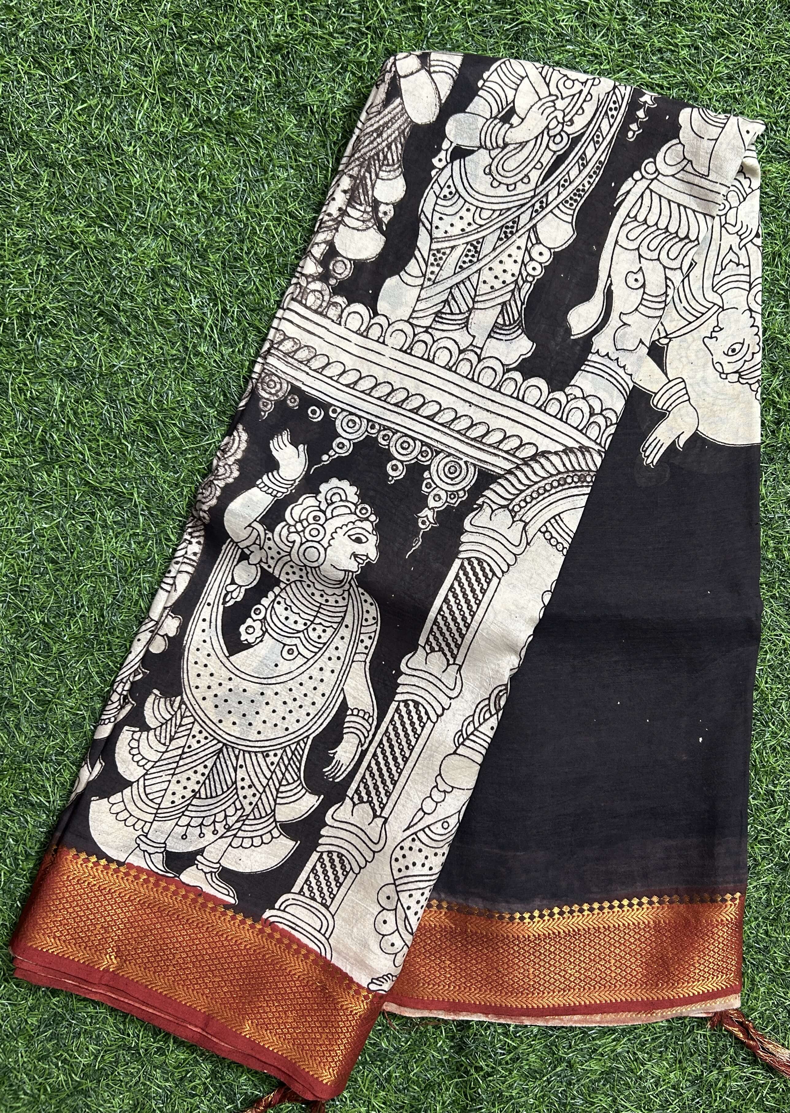 Kalamkari Chennuri Silk Nizam Border Saree-KNB-SP-M293