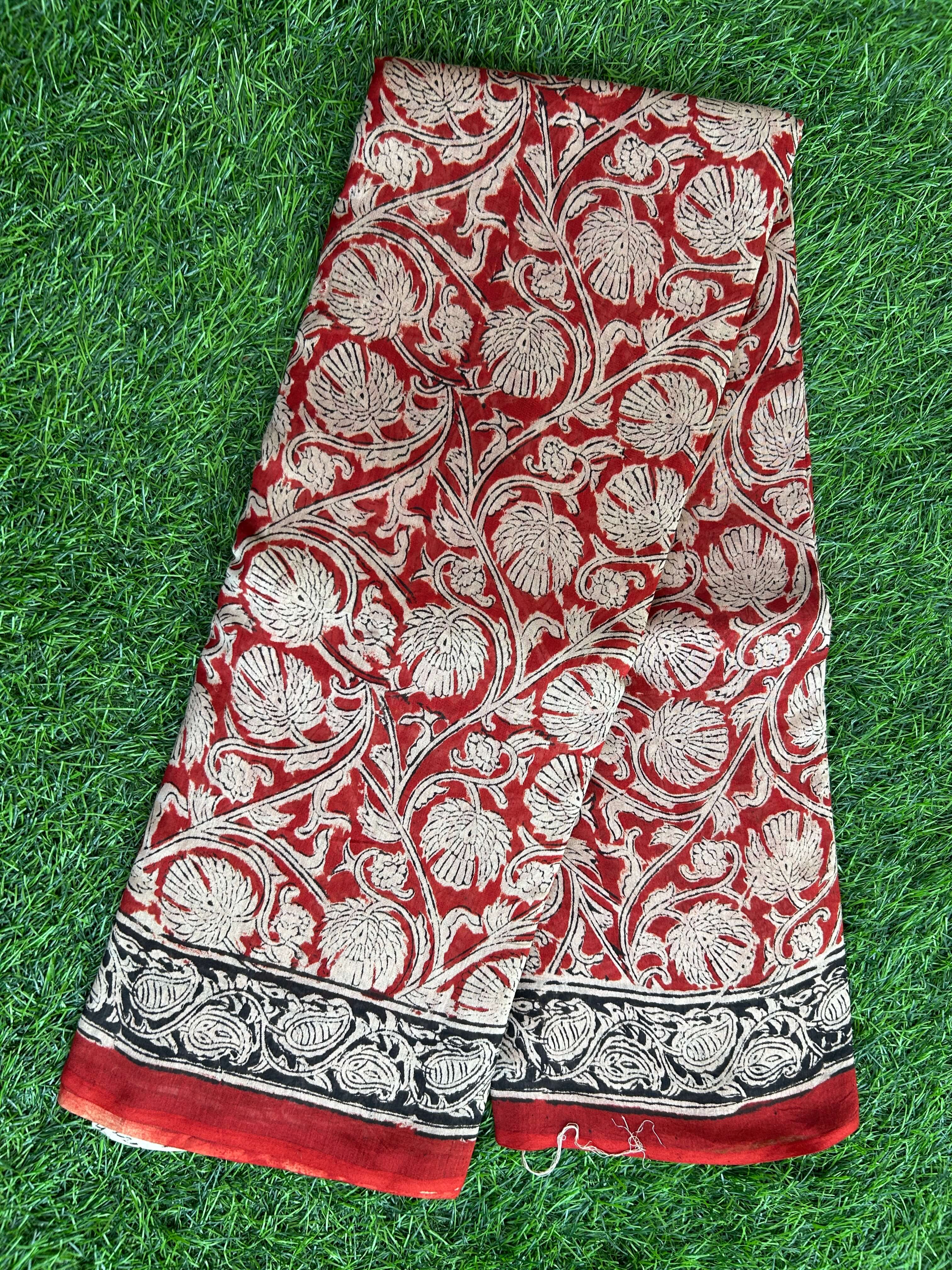 Kalamkari Chanderi Silk Saree-KCHAN-M123