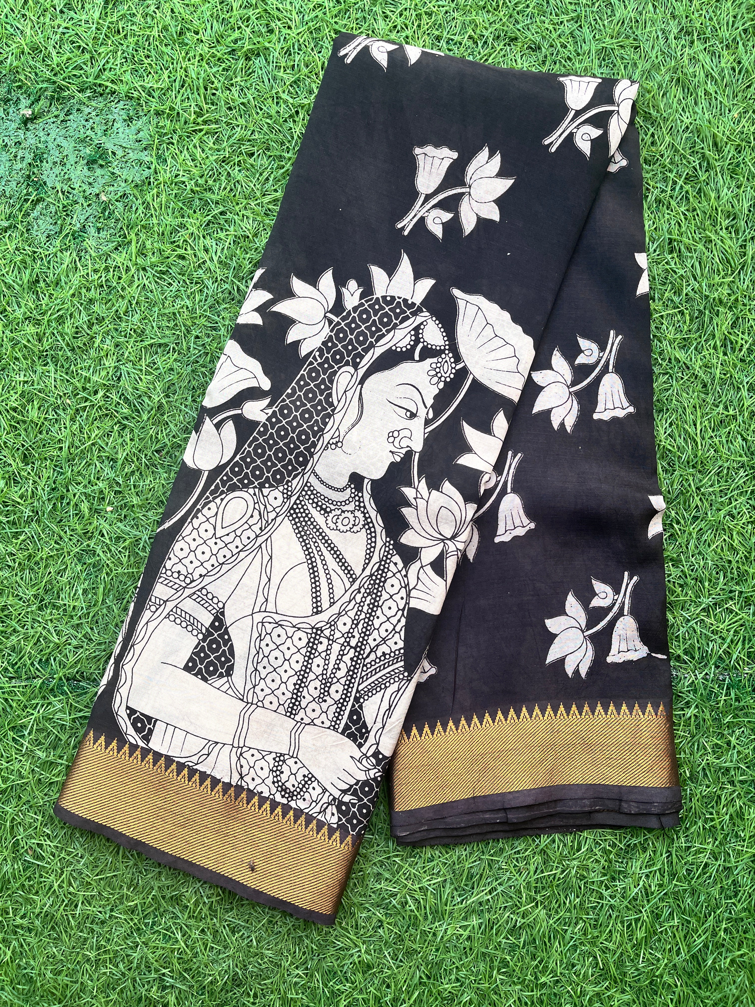 Kalamkari Chennuri Silk Nizam Border Saree-KNB-SP-M236