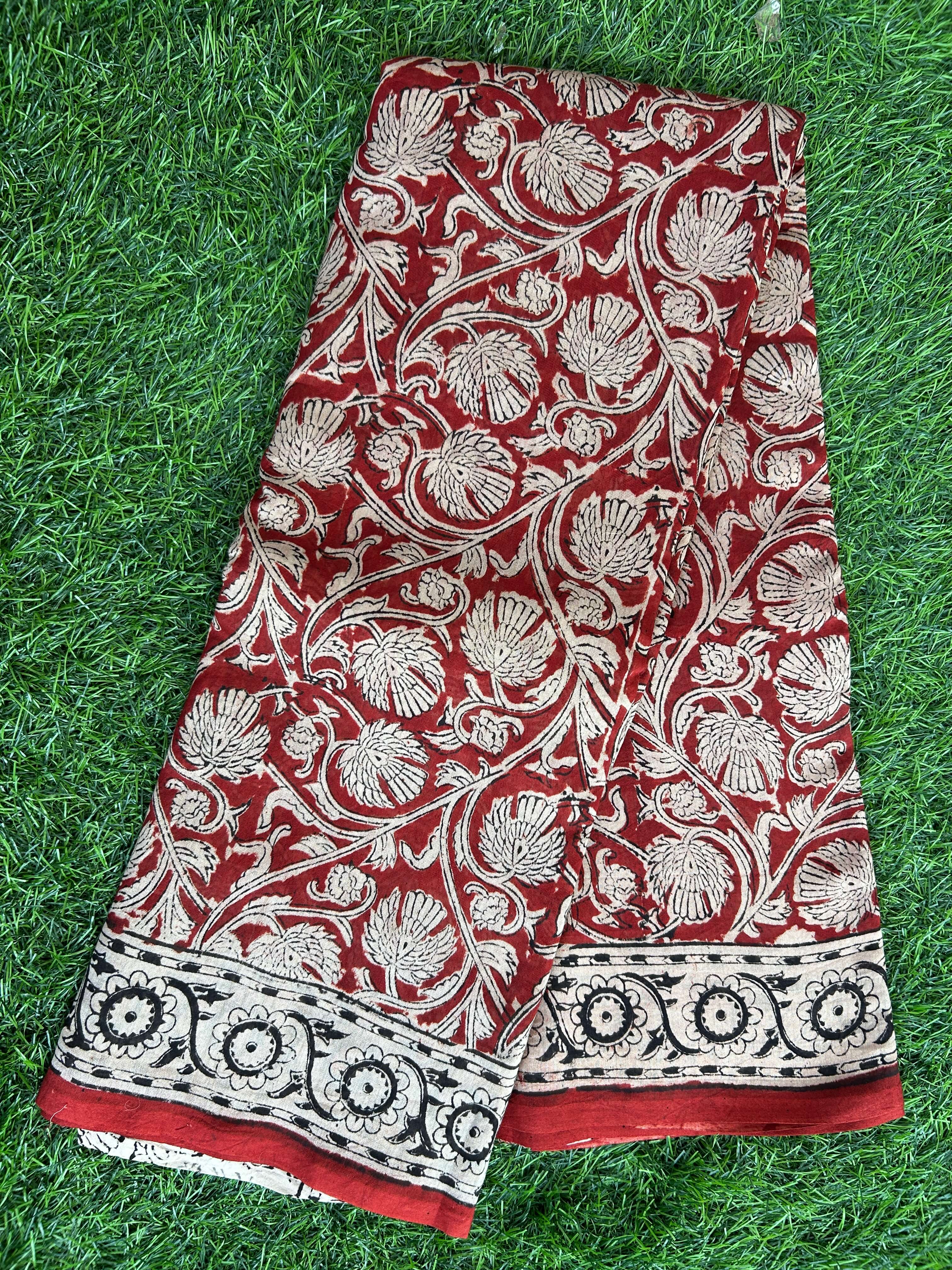 Kalamkari Chanderi Silk Saree-KCHAN-M128