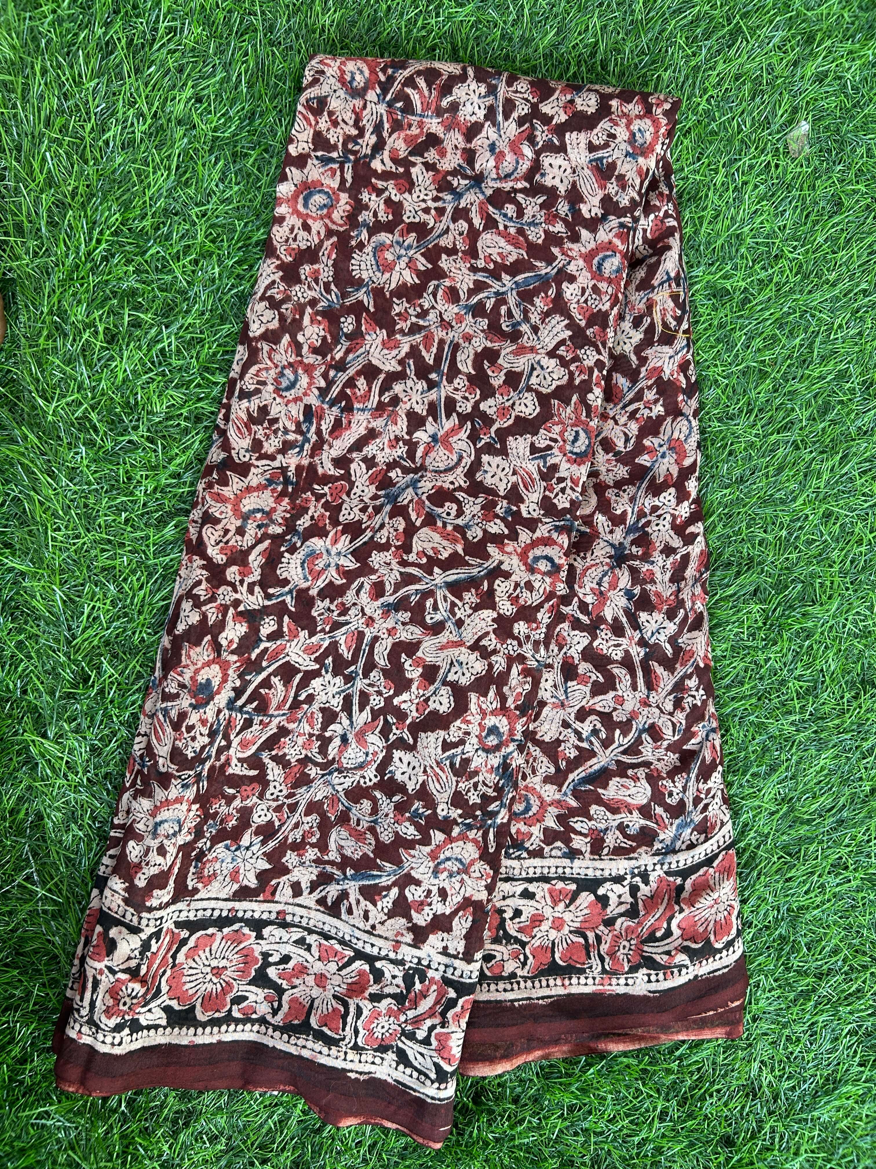 Kalamkari Chanderi Silk Saree-KCHAN-M162