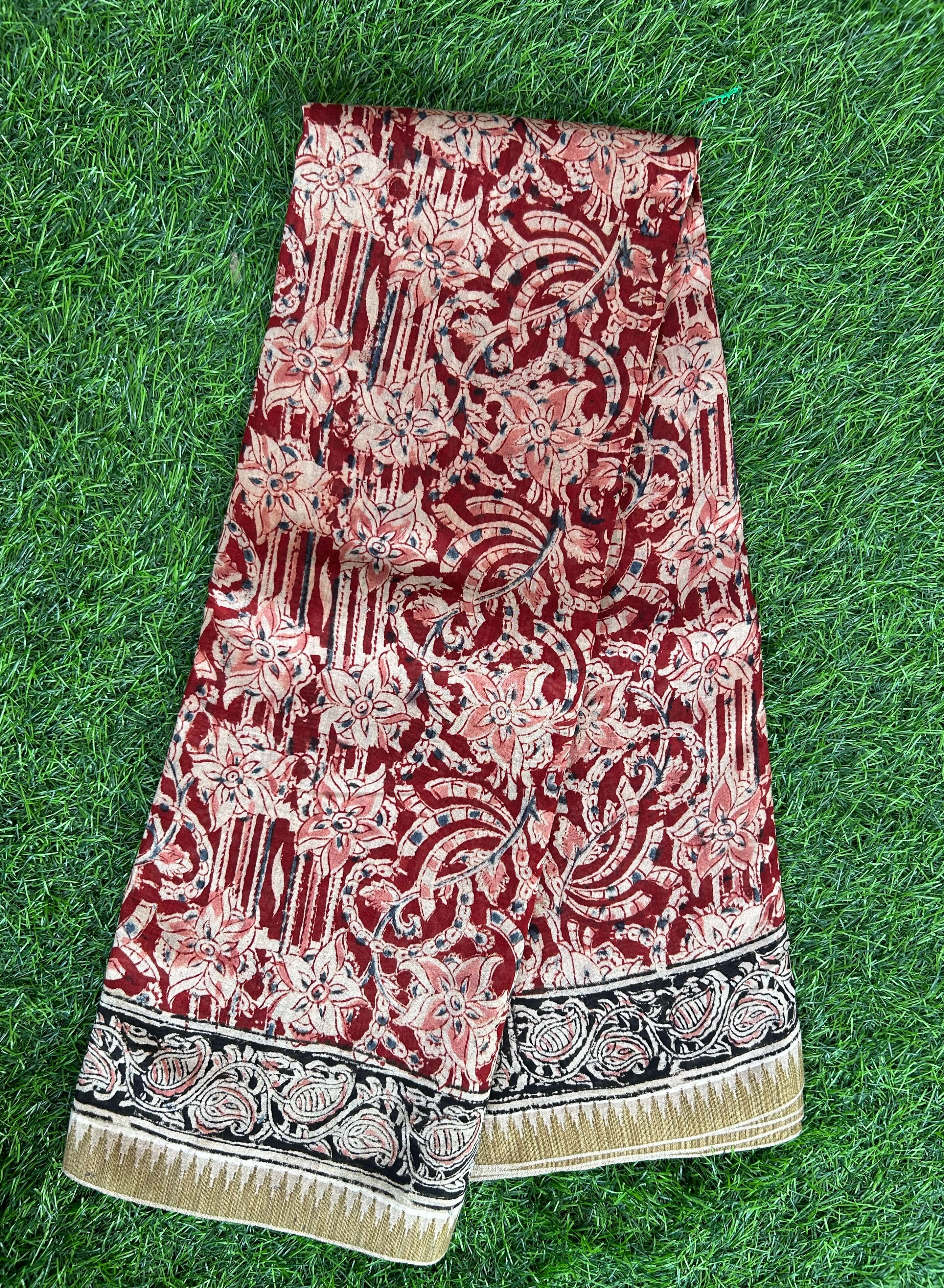 Kalamkari Chanderi Silk Saree-KCHAN-M163