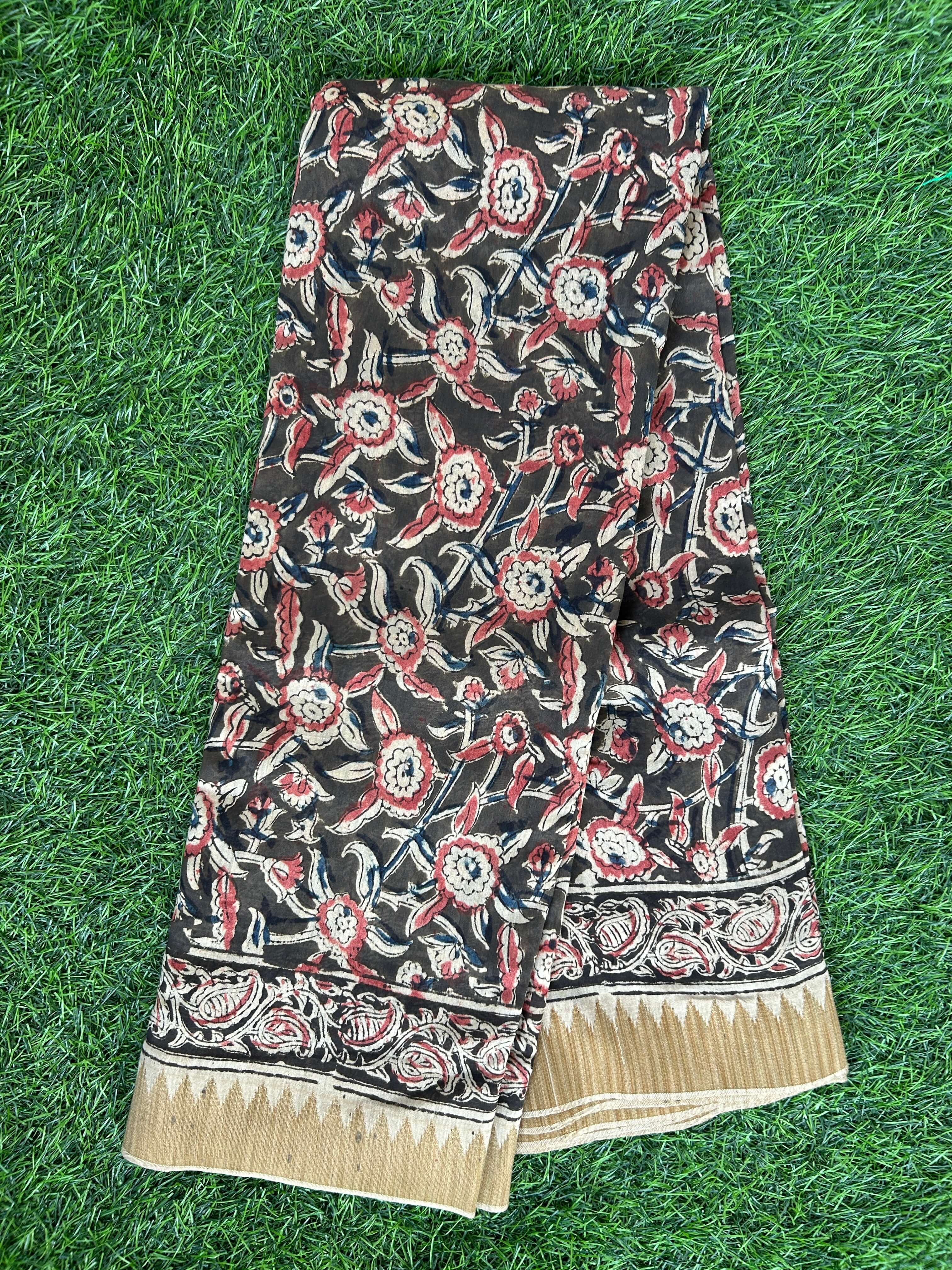 Kalamkari Chanderi Silk Saree-KCHAN-M143