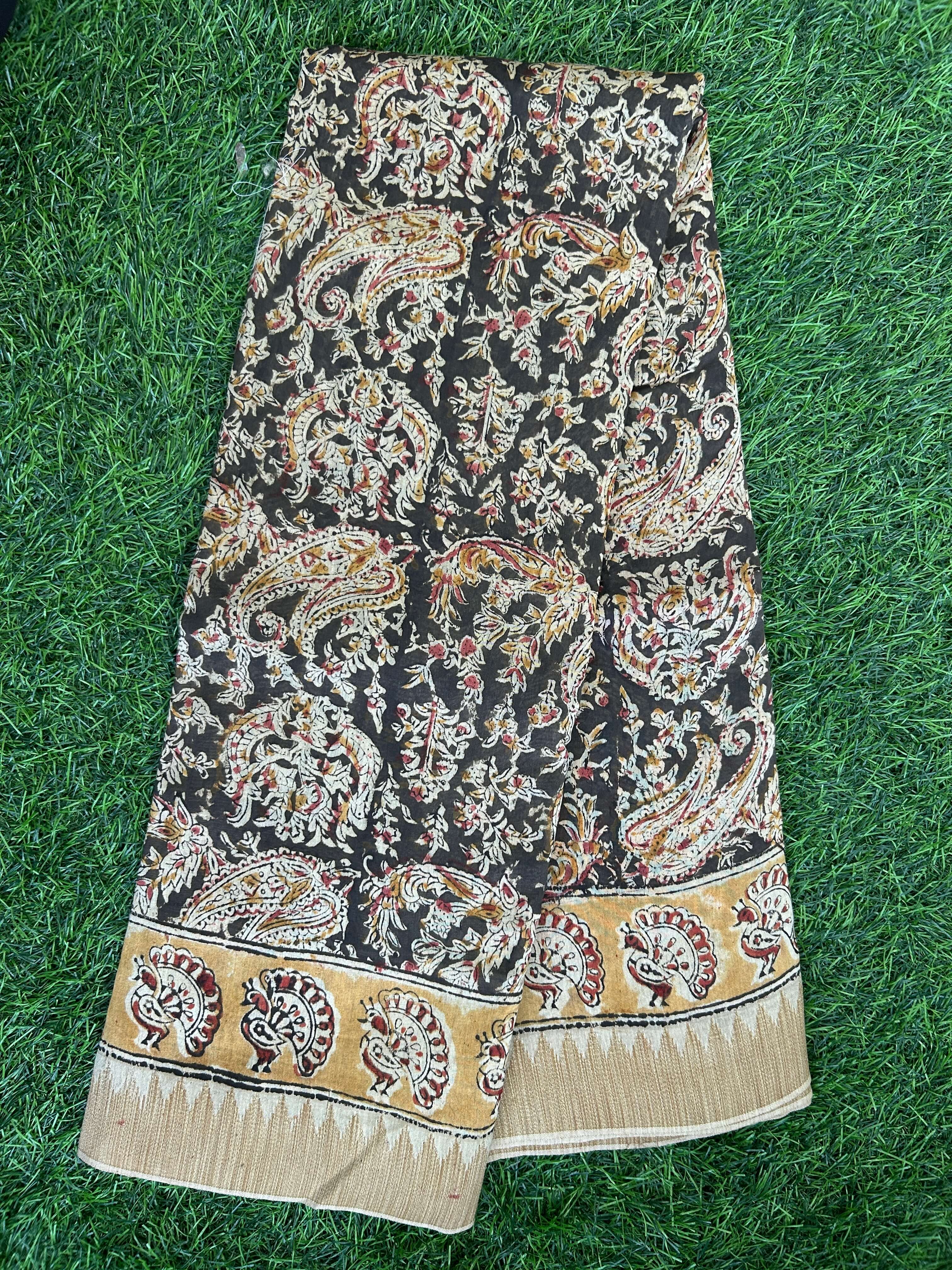 Kalamkari Chanderi Silk Saree-KCHAN-M148