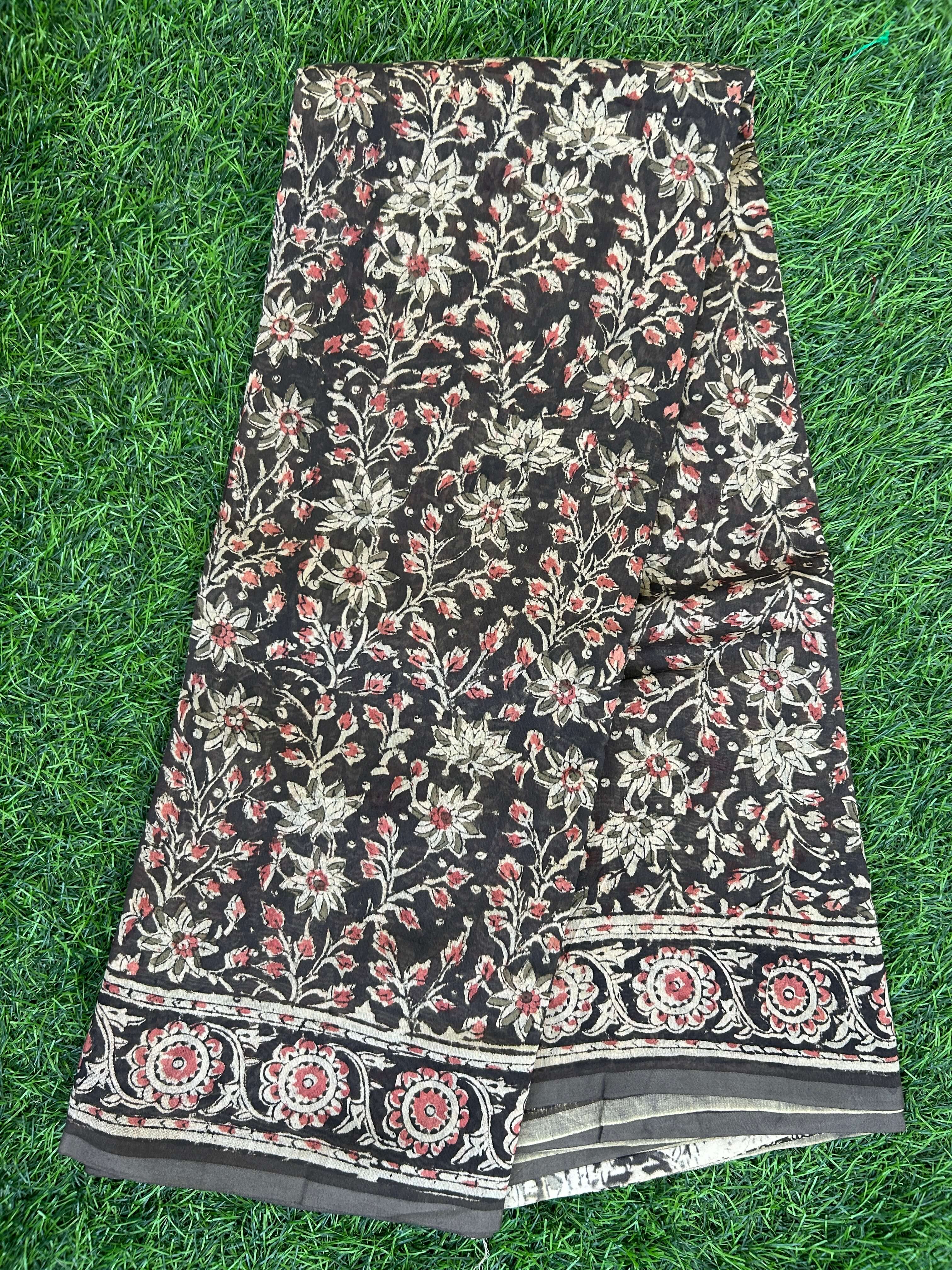 Kalamkari Chanderi Silk Saree-KCHAN-M152