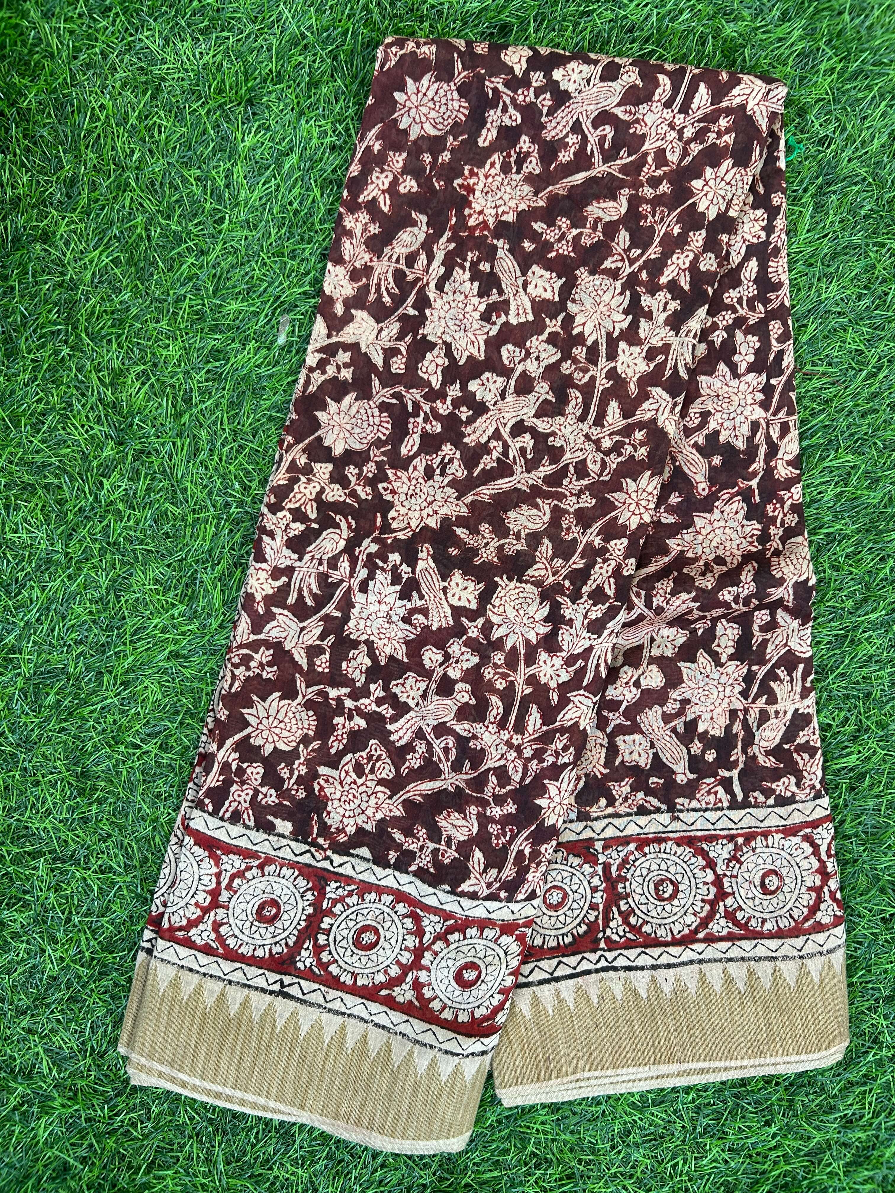 Kalamkari Chanderi Silk Saree-KCHAN-M179