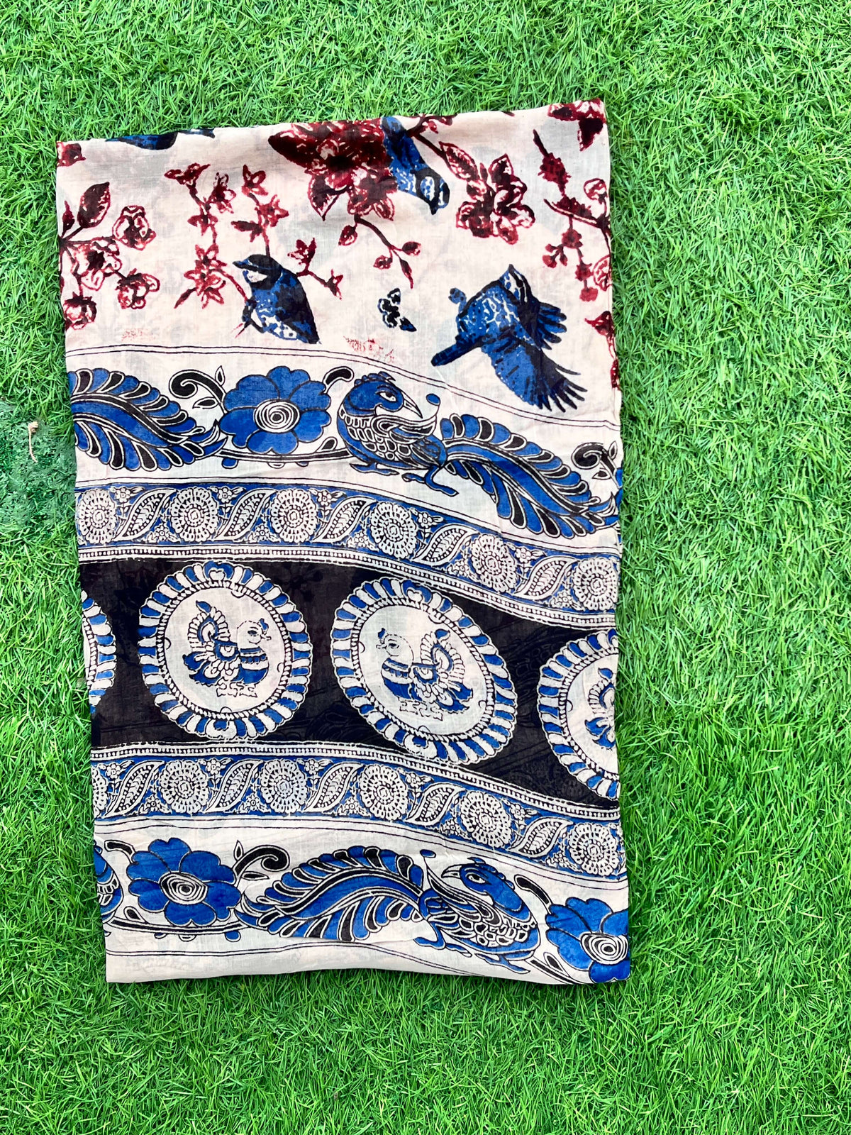 Kalamkari Cotton Screen Printed Duppata-CLRS-SCD-M064