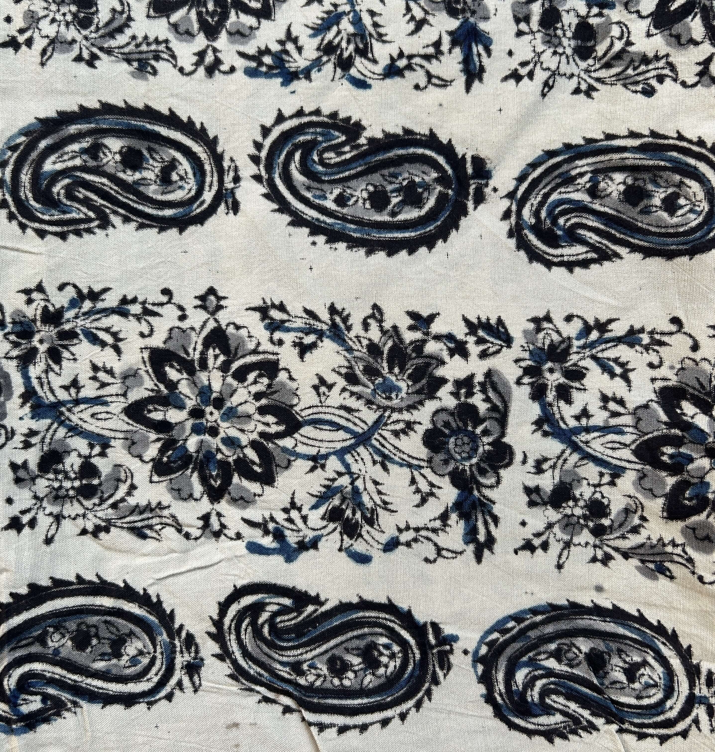 Kalamkari Block Printed Chennuri Silk Fabric - HBPS-B045