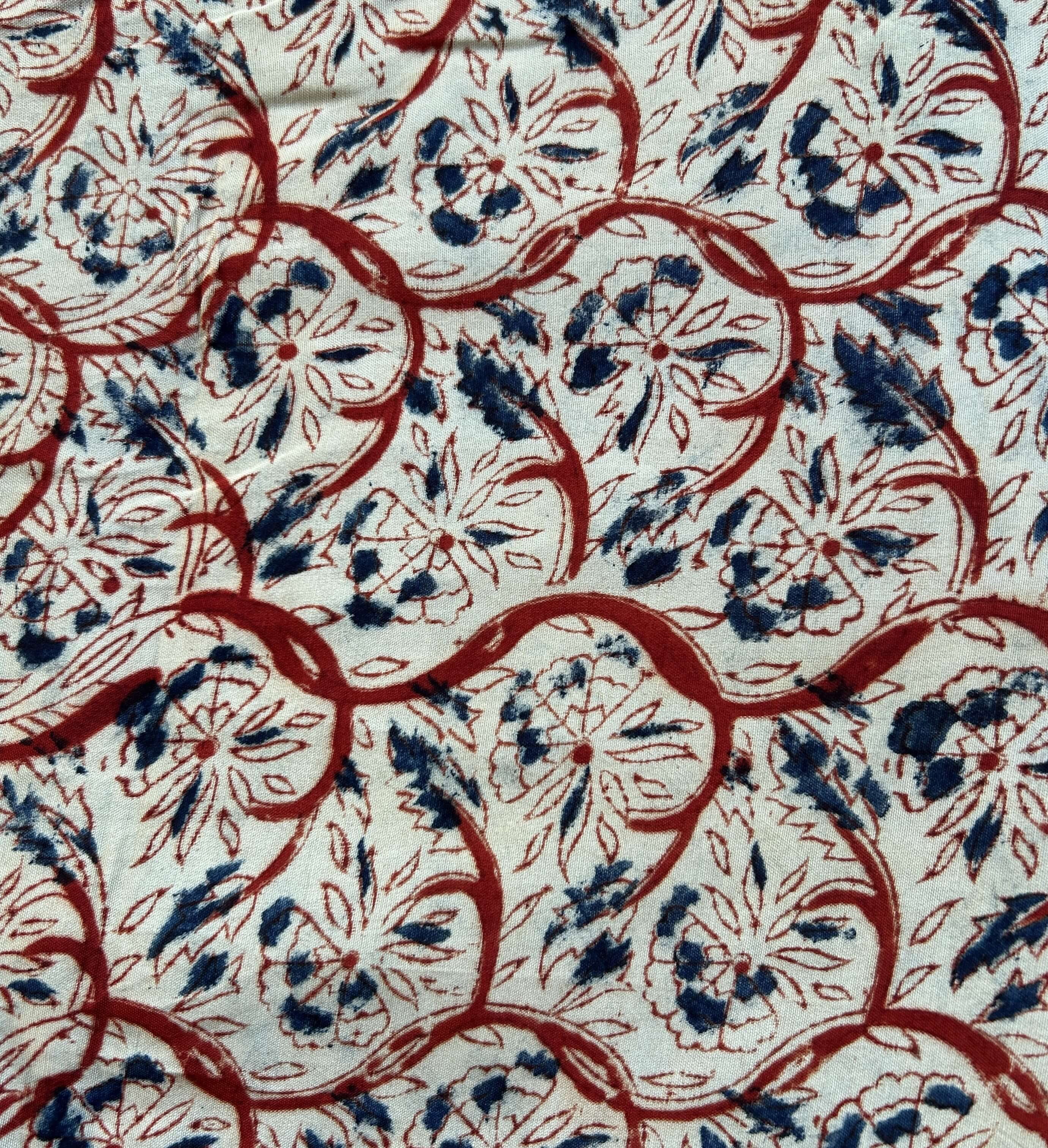 Kalamkari Block Printed Chennuri Silk Fabric - HBPS-B039