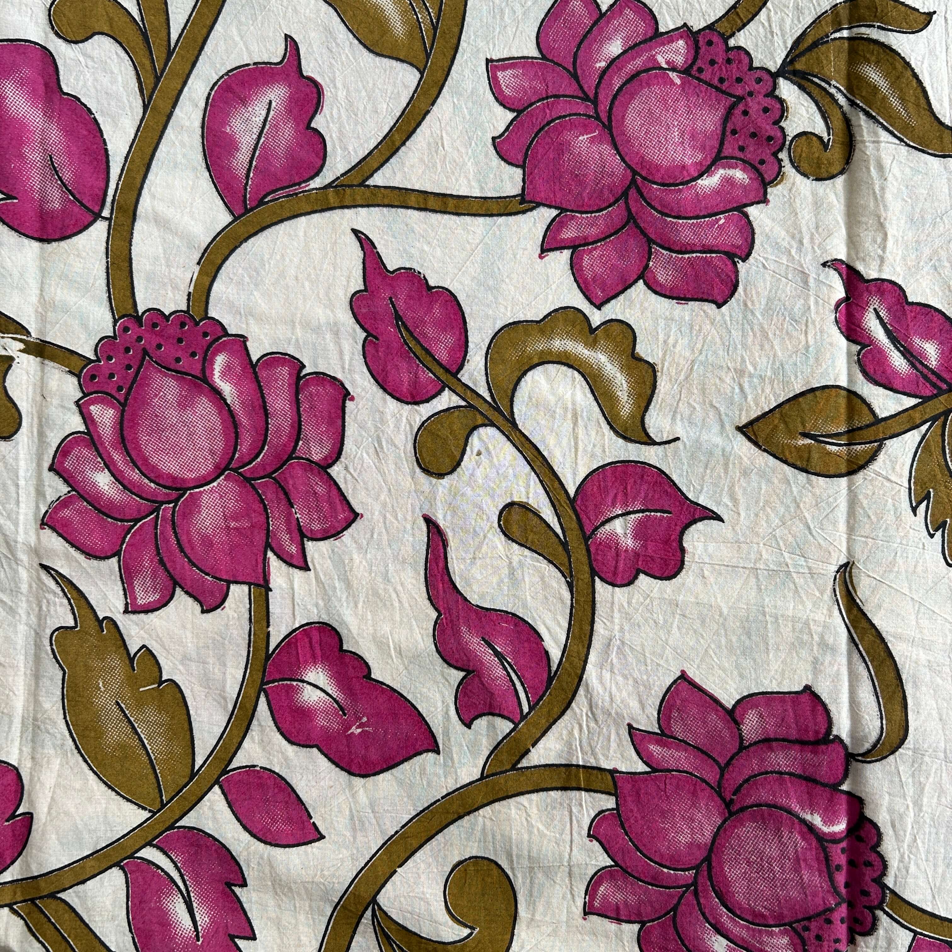 Kalamkari Screen Printed Cotton Fabric - M012