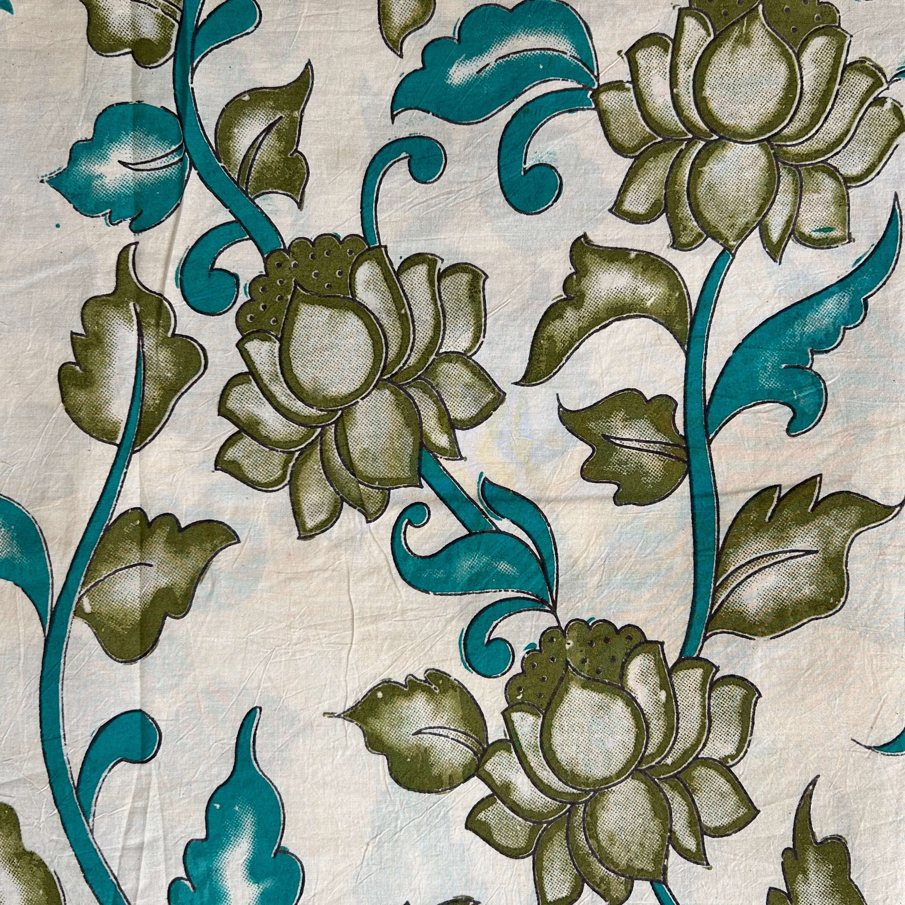 Kalamkari Screen Printed Cotton Fabric - M013