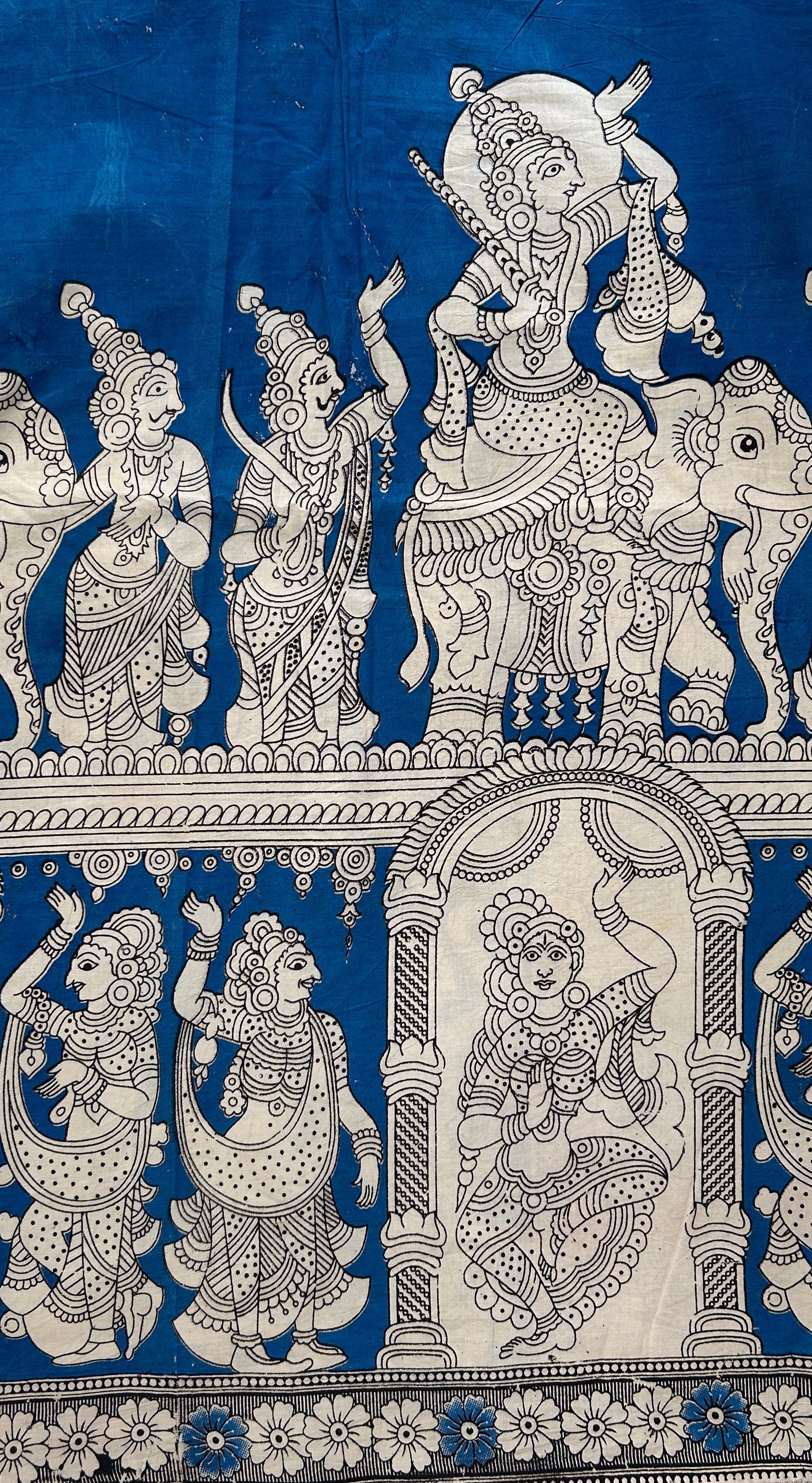 Kalamkari Screen Printed Cotton Fabric - M007