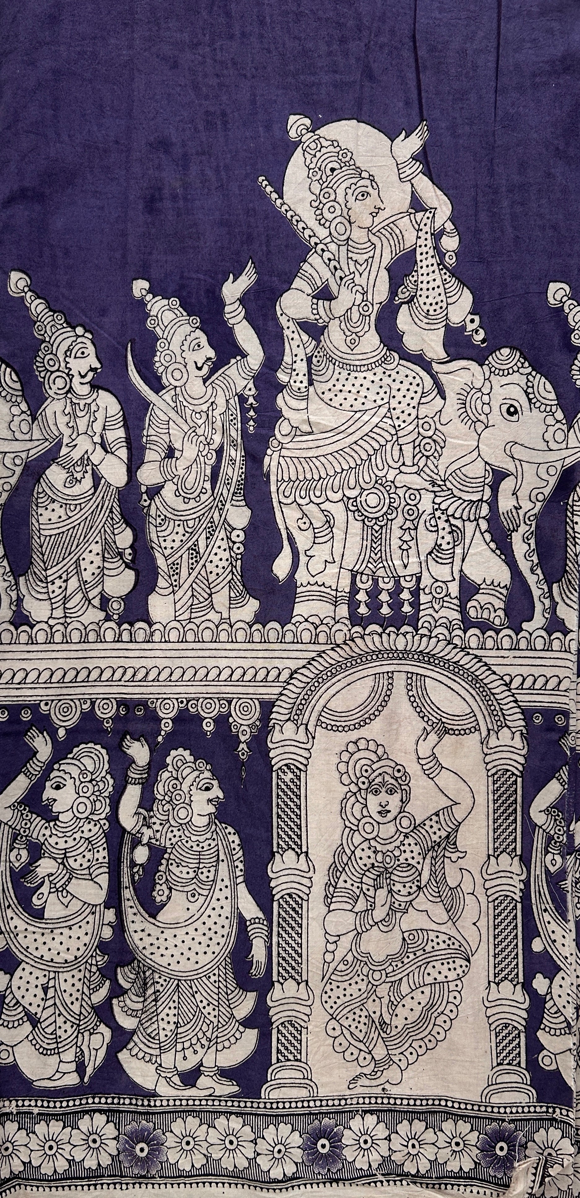 Kalamkari Screen Printed Cotton Fabric - M006