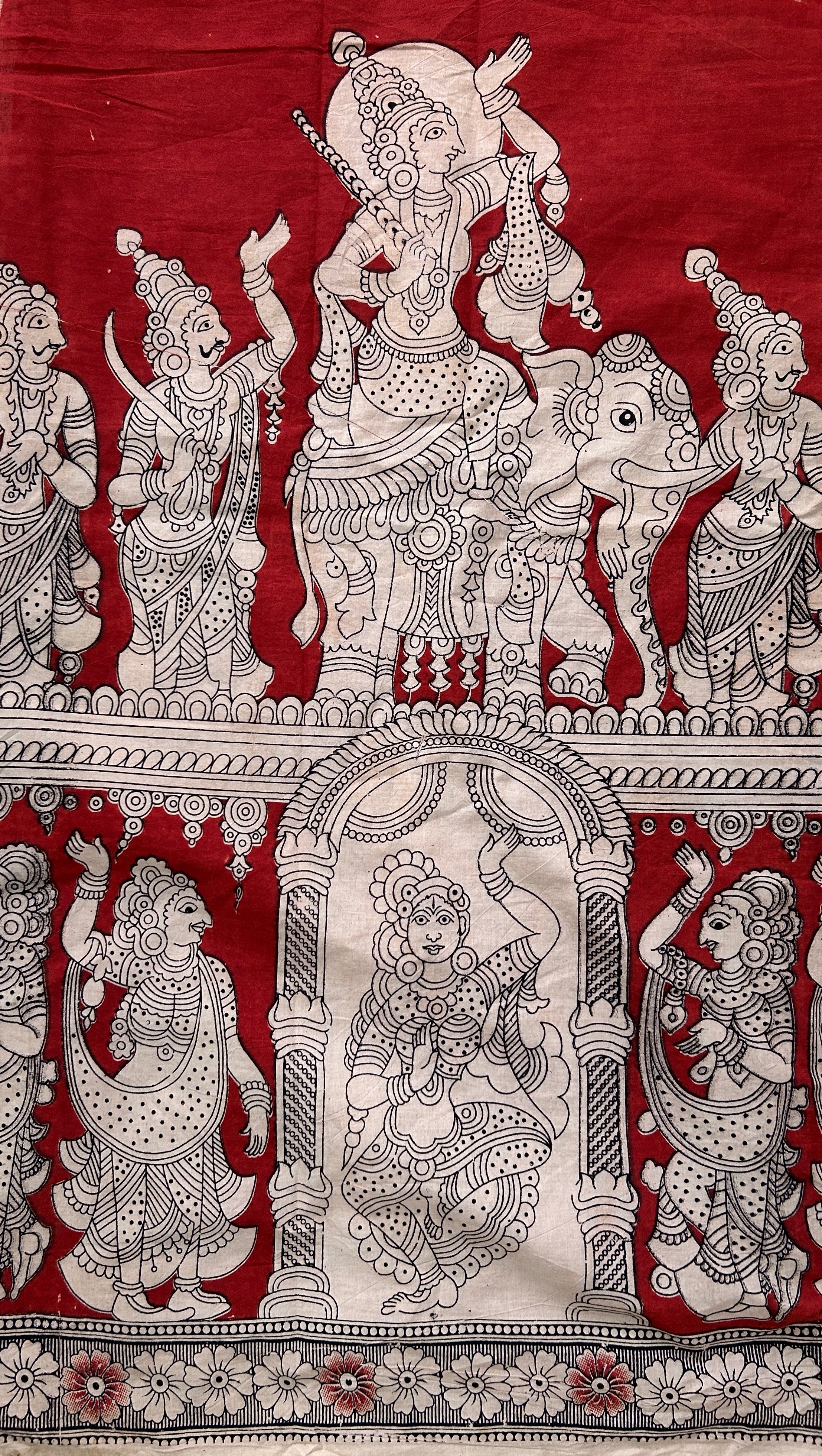 Kalamkari Screen Printed Cotton Fabric - M009