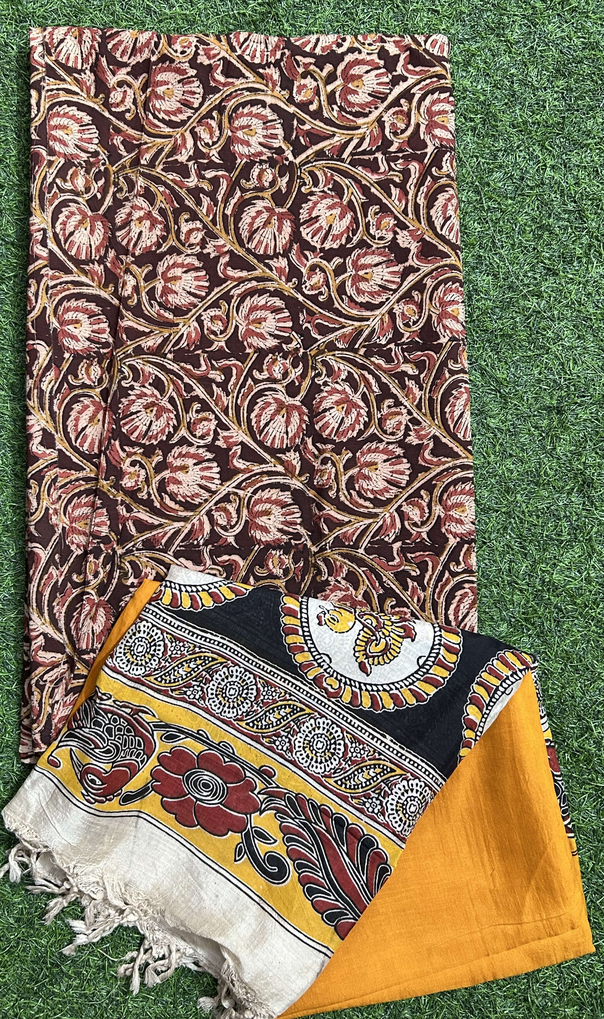 Kalamkari 2-Piece Dress Set – Top & Silk Dupatta- KHDS-M008
