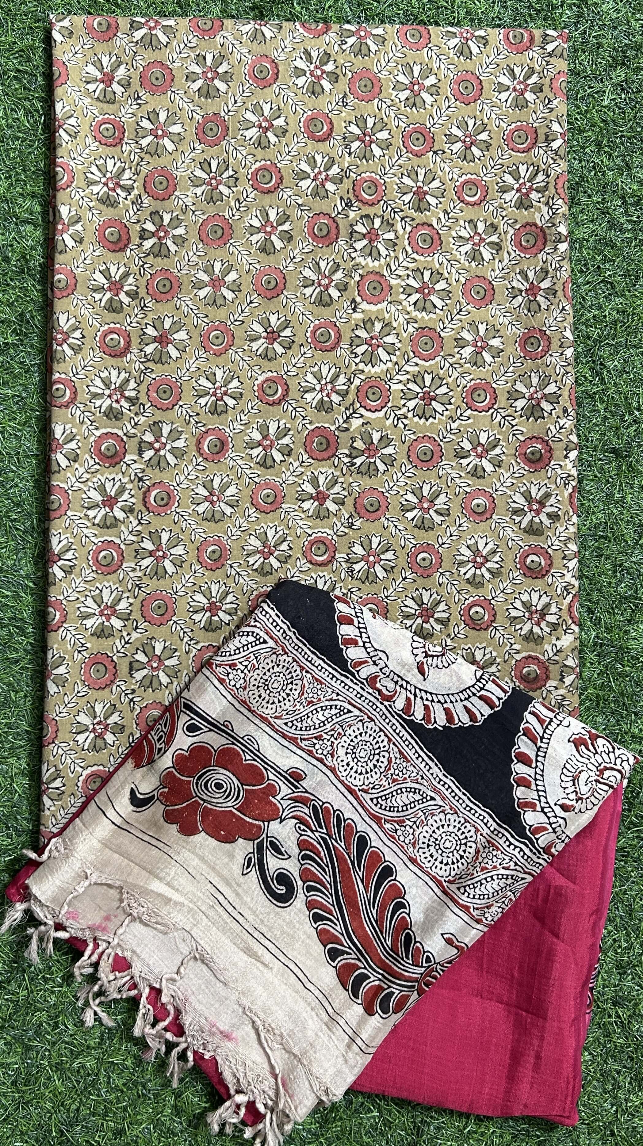 Kalamkari 2-Piece Dress Set – Top & Silk Dupatta- KHDS-M010